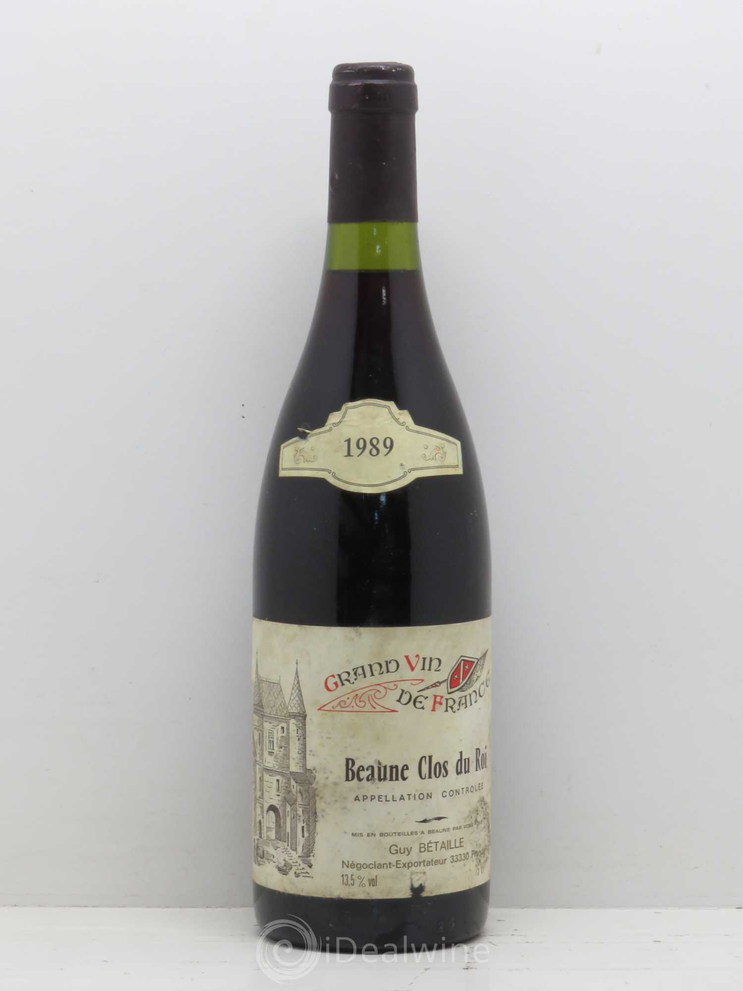 Beaune 1er Cru Clos Du Roi Guy Betaille 1989 - Posten von 1 Flasche - 0