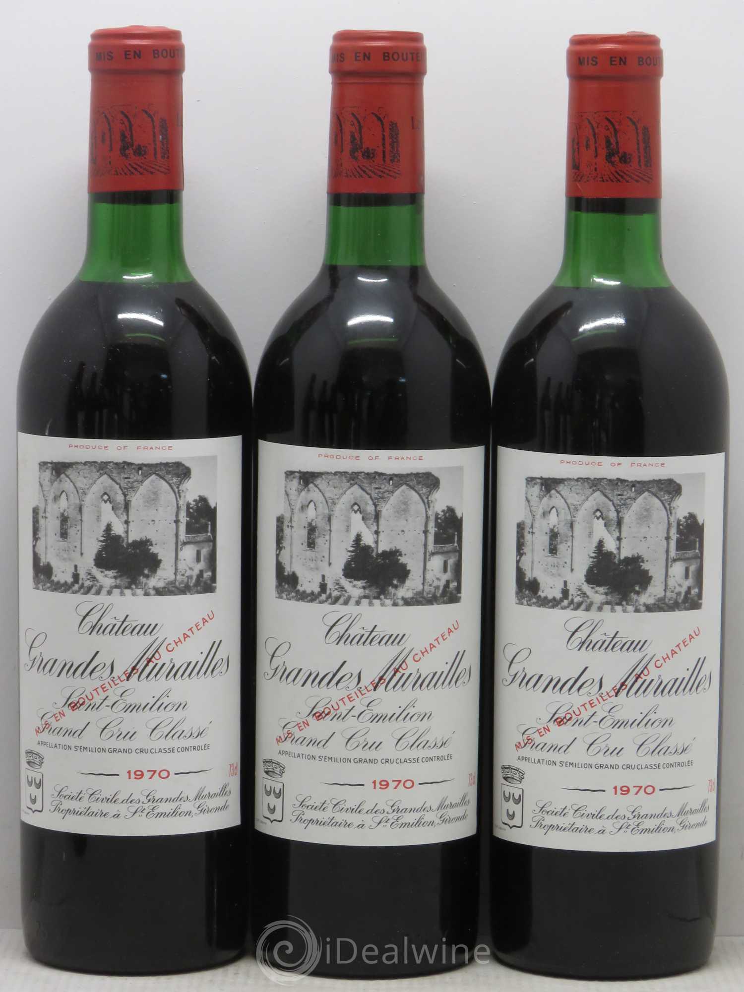 Château les Grandes Murailles Grand Cru Classé 1970 - Lotto di 6 bottiglie - 1
