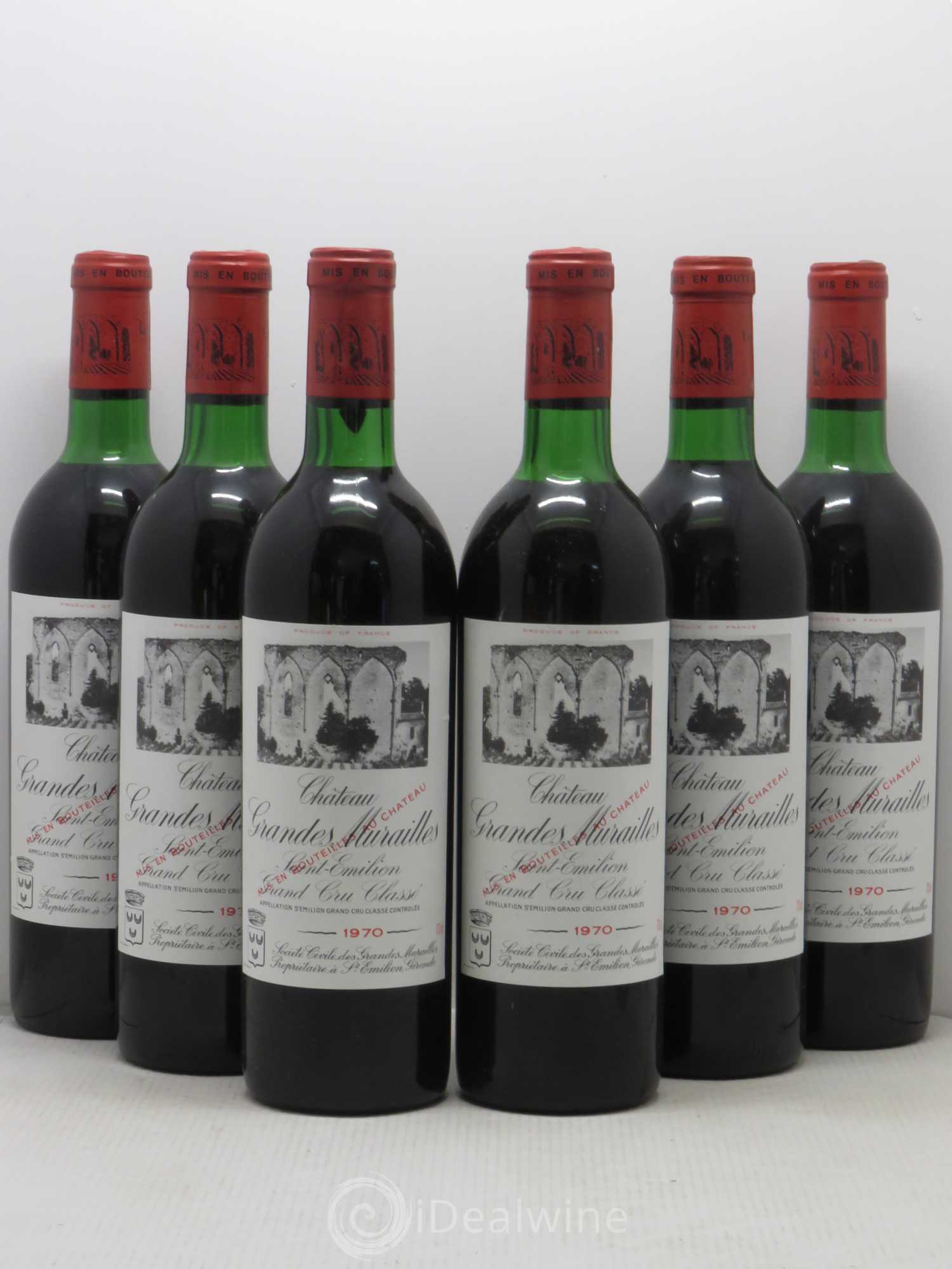 Château les Grandes Murailles Grand Cru Classé 1970 - Lotto di 6 bottiglie - 0