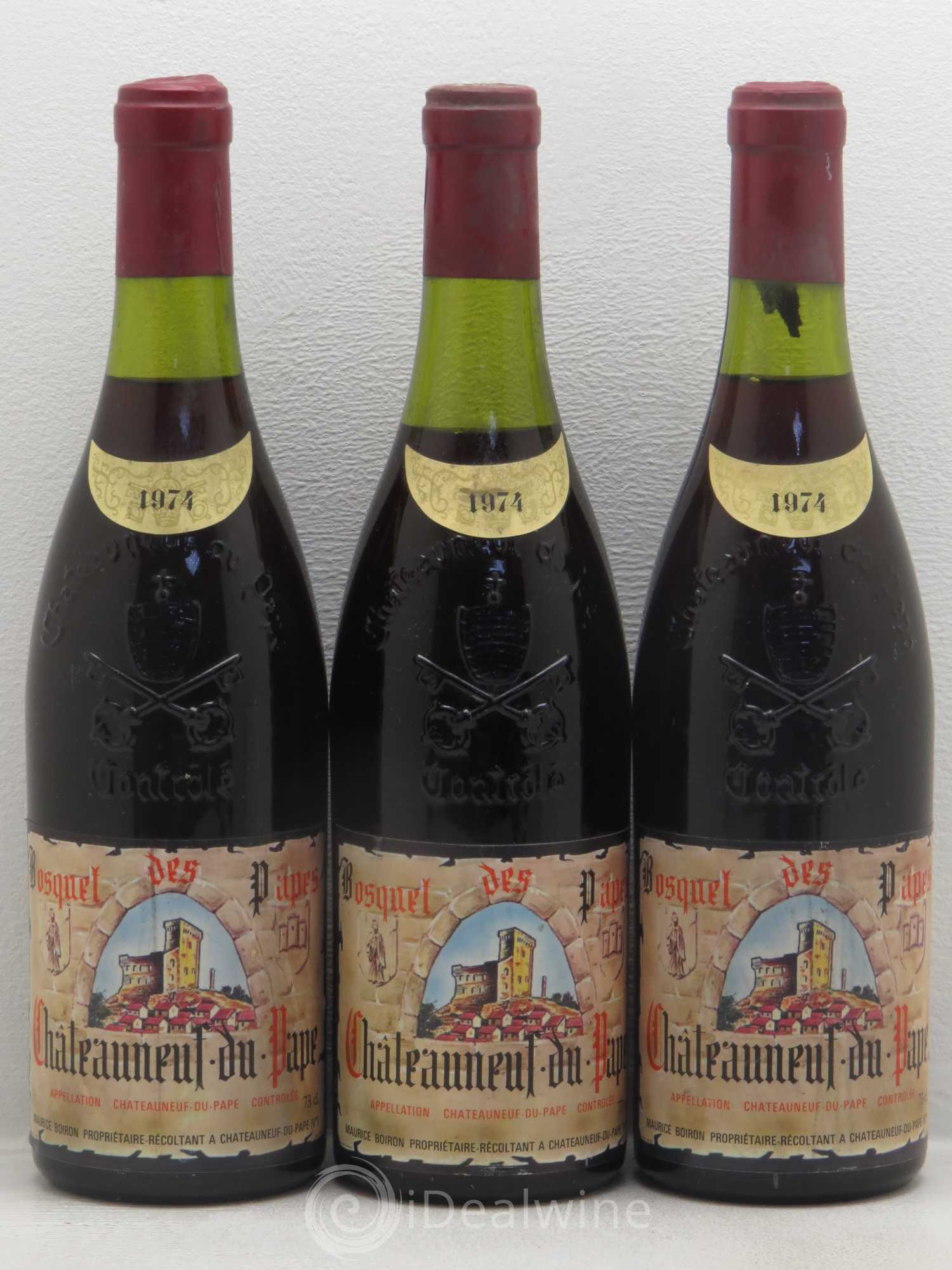 Châteauneuf-du-Pape Bosquet Des Papes Maurice Boiron 1974 - Posten von 3 Flaschen - 0
