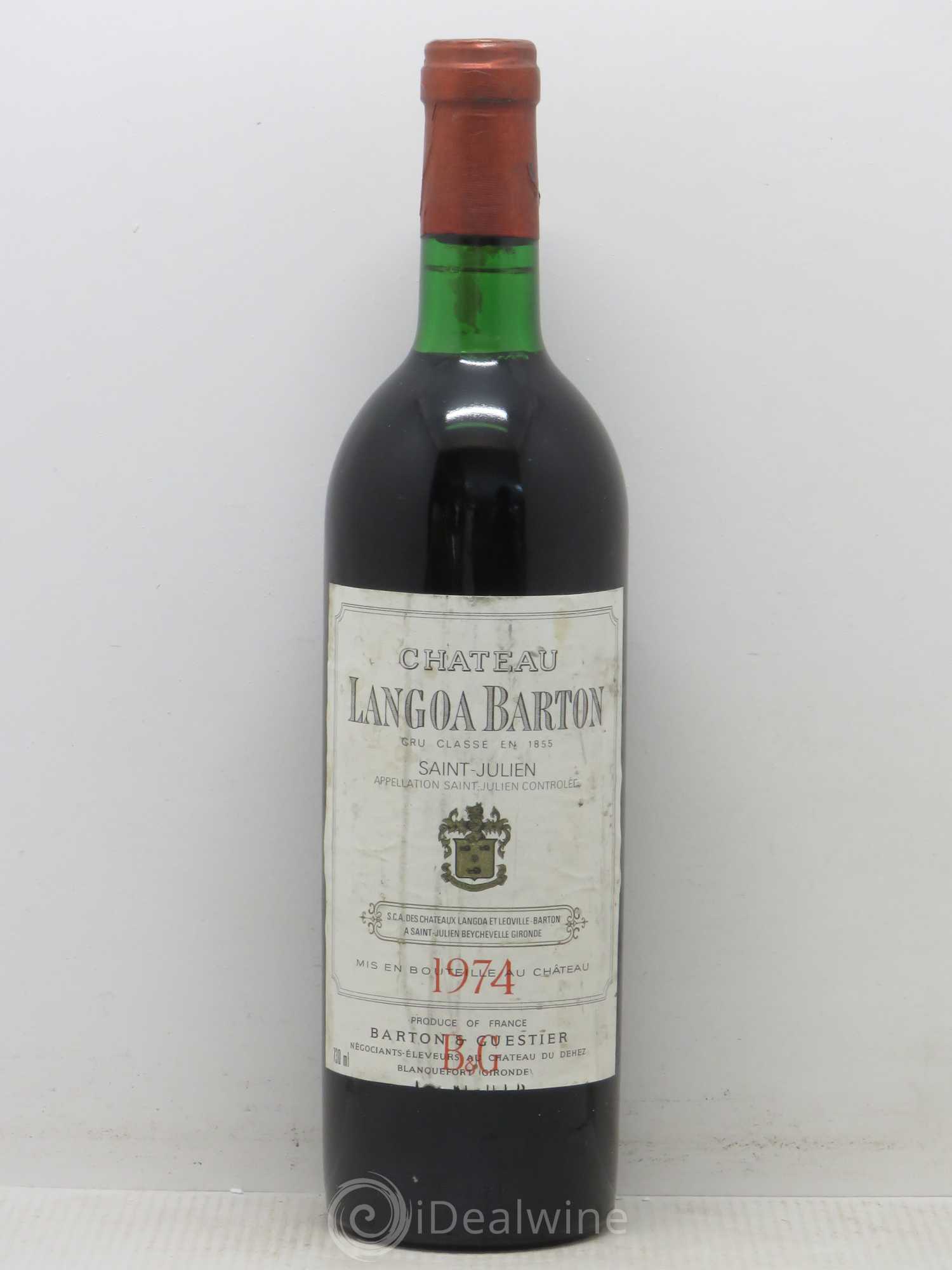 Château Langoa Barton 3ème Grand Cru Classé 1974 - Lot de 1 bouteille - 0