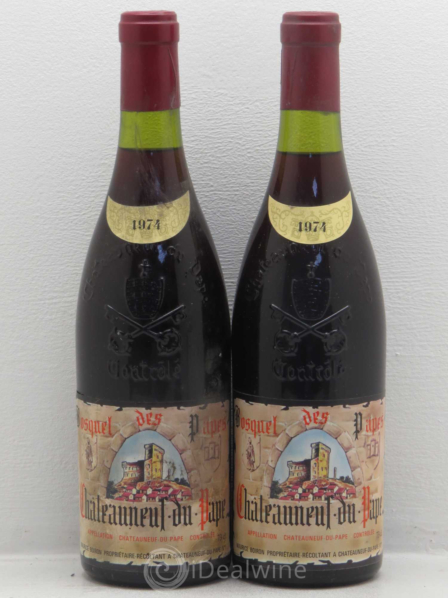 Châteauneuf-du-Pape Bosquet Des Papes Maurice Boiron 1974 - Posten von 2 Flaschen - 0