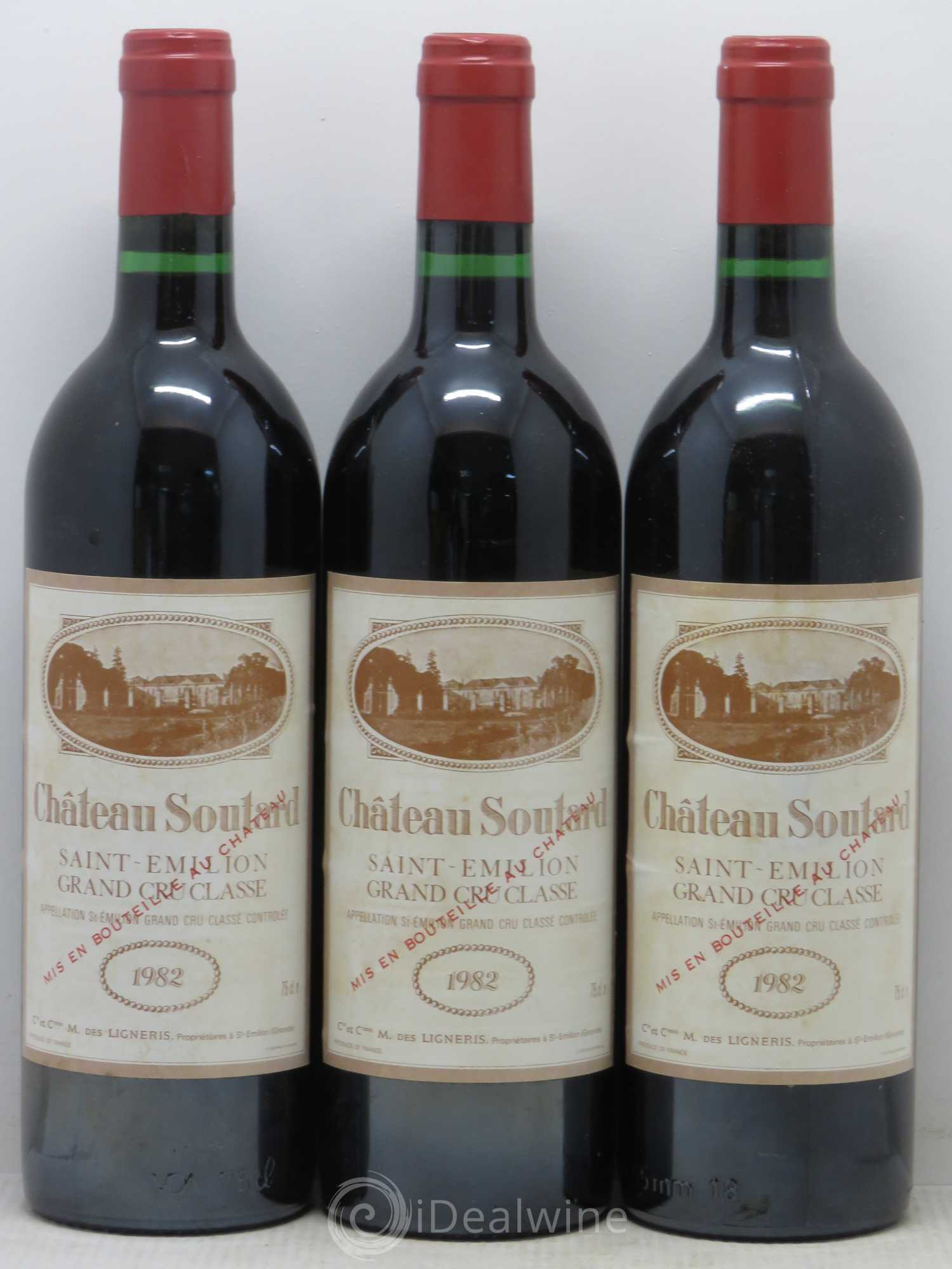 Château Soutard Grand Cru Classé 1982 - Lot de 3 bouteilles - 0