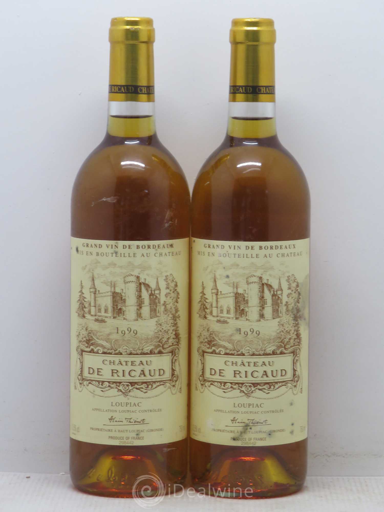 Bordeaux Château de Ricaud 1999 - Lot de 2 bouteilles - 0