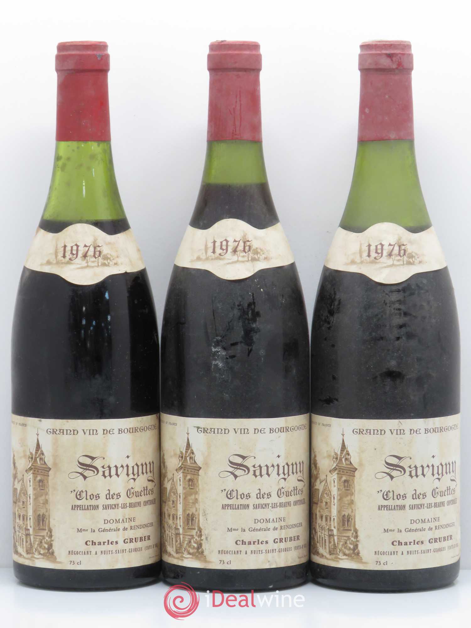 Savigny-lès-Beaune Clos des guettes La generale de Rendinger 1976 - Lot de 3 bouteilles - 0