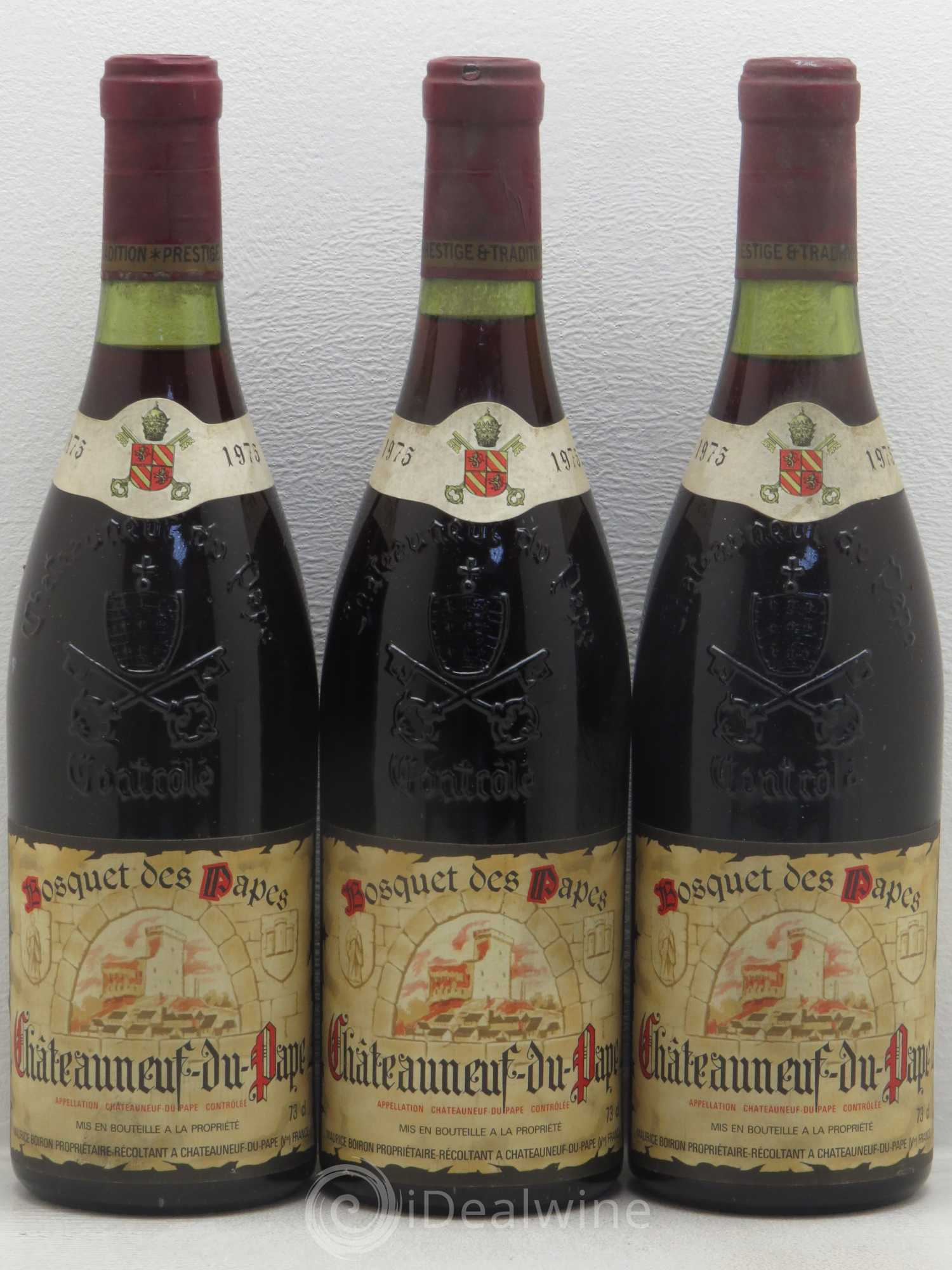 Châteauneuf-du-Pape Bosquet Des Papes Maurice Boiron 1975 - Posten von 3 Flaschen - 0