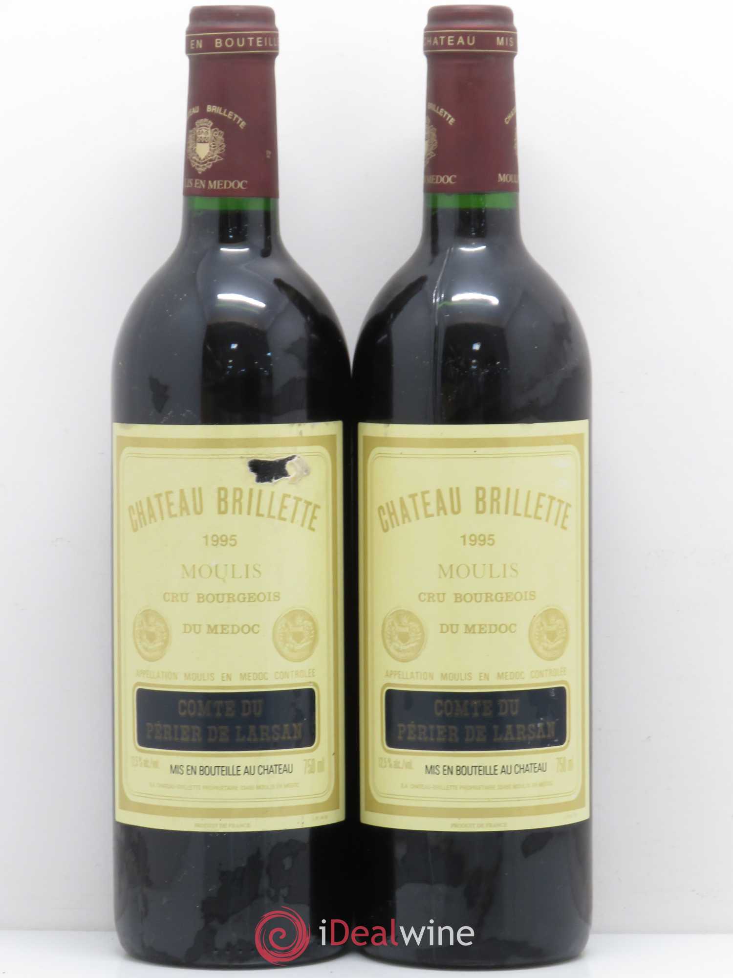 Château Brillette Cru Bourgeois 1995 - Lot de 2 bouteilles - 0