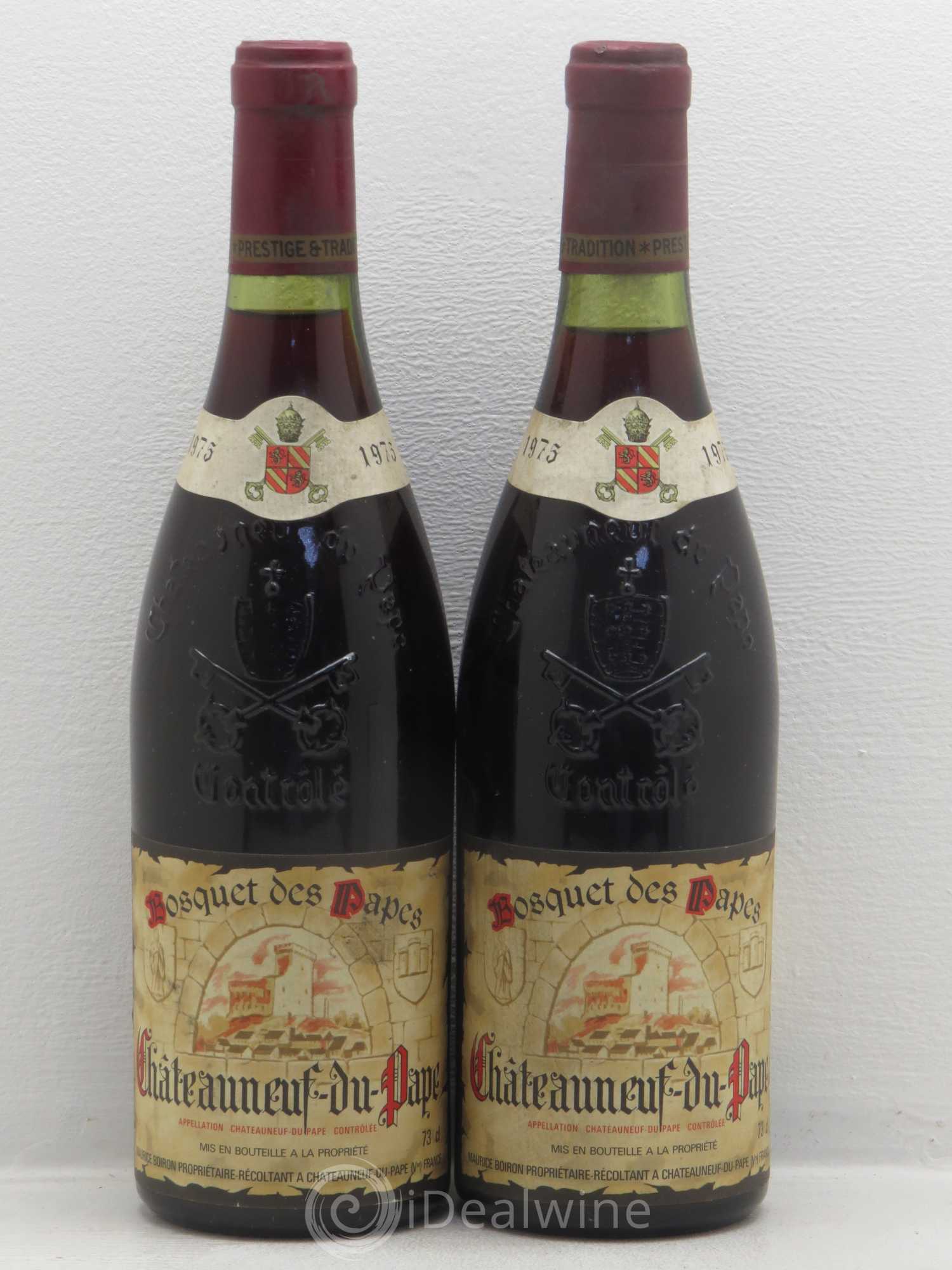 Châteauneuf-du-Pape Bosquet Des Papes Maurice Boiron 1975 - Lotto di 2 bottiglie - 0
