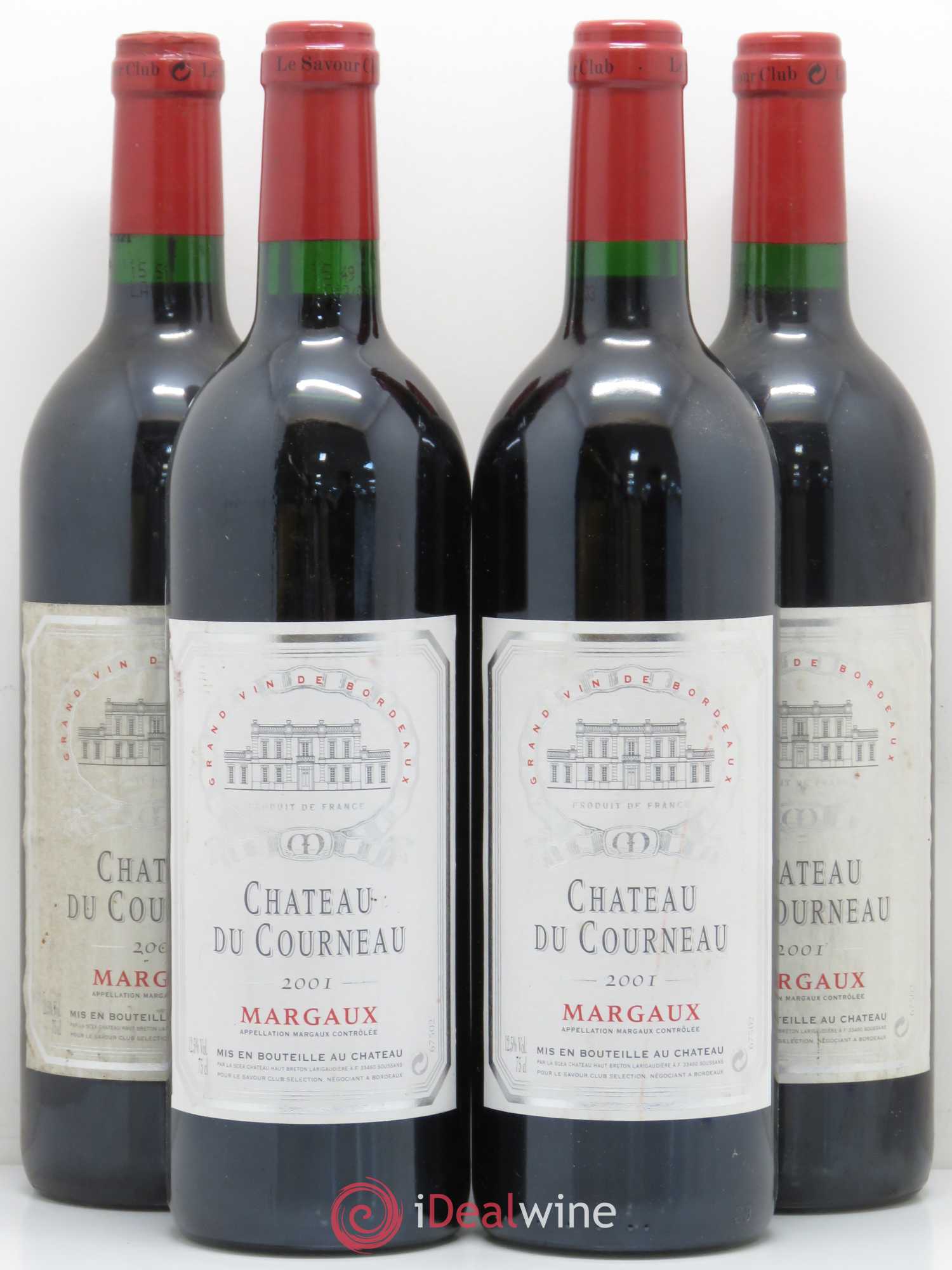 Bordeaux Margaux Château du Courneau 2001 - Lot de 4 bouteilles - 0