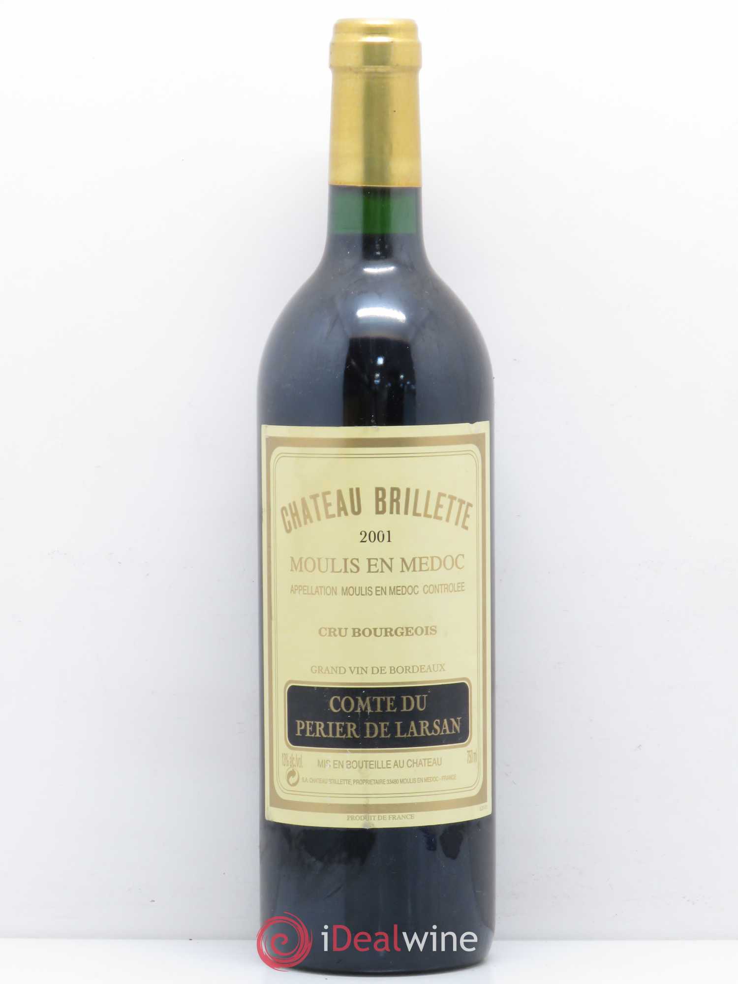 Château Brillette Cru Bourgeois 2001 - Lot de 1 bouteille - 0