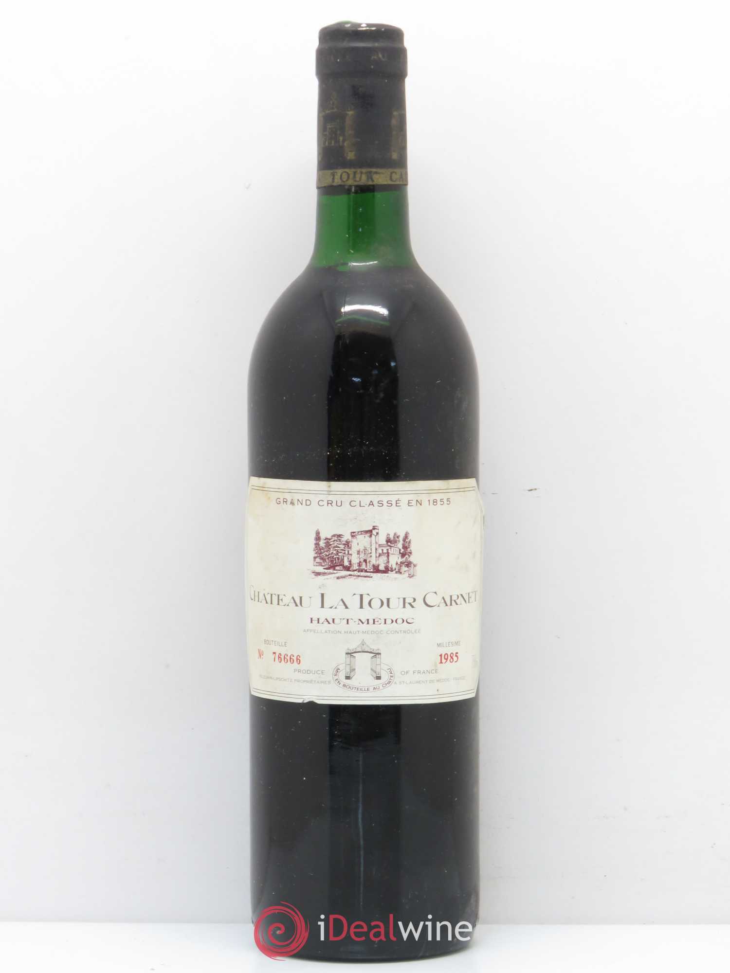 Château la Tour Carnet 4ème Grand Cru Classé 1985 - Lot de 1 bouteille - 0