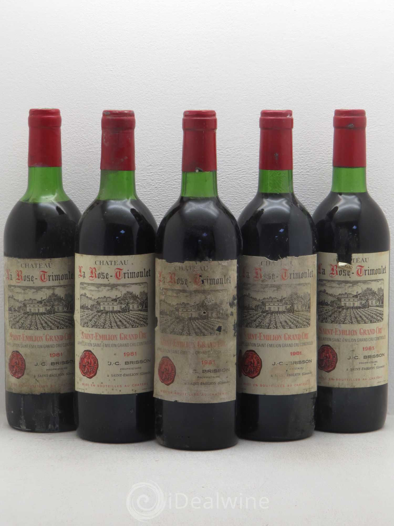 Saint-Émilion Château La Rose Trimoulet Brisson 1981 - Posten von 5 Flaschen - 0