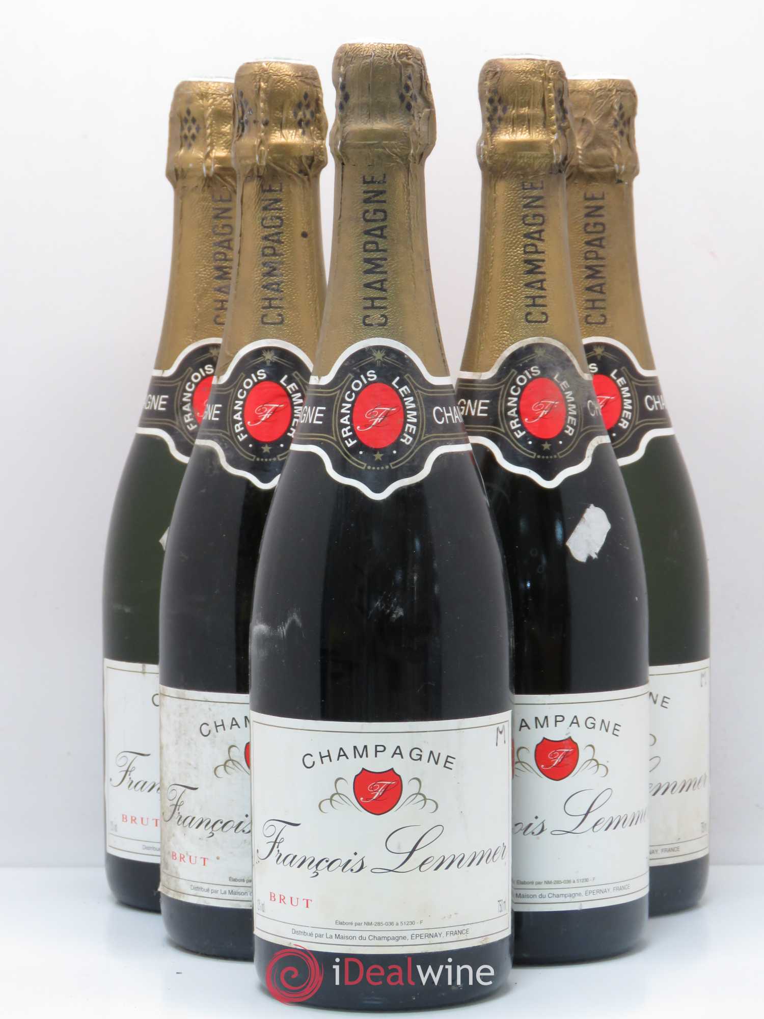 Champagne Francois Lemmer - Lot de 5 bouteilles - 0