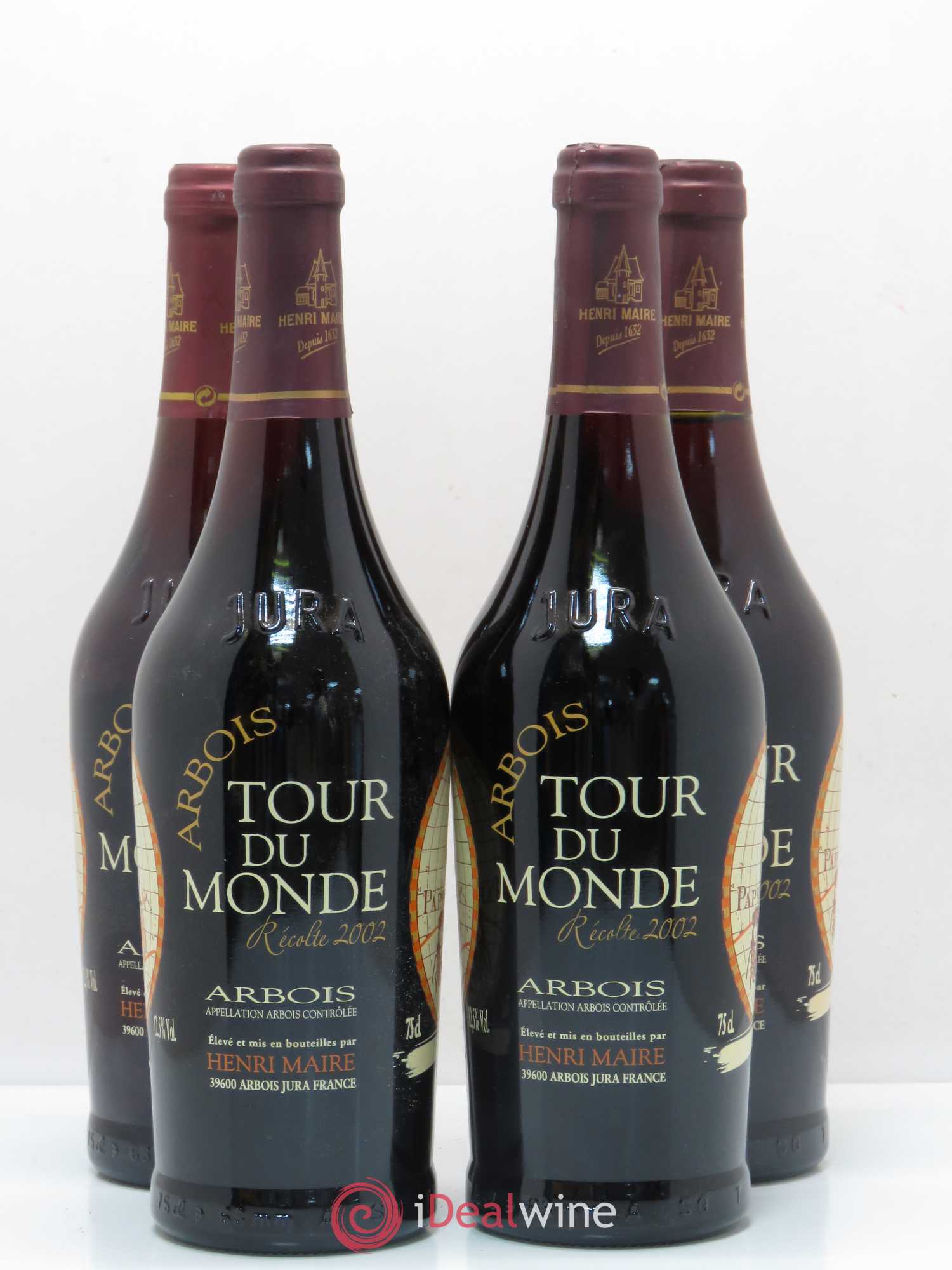 Arbois Tour du monde Henri Maire 2002 - Posten von 4 Flaschen - 0