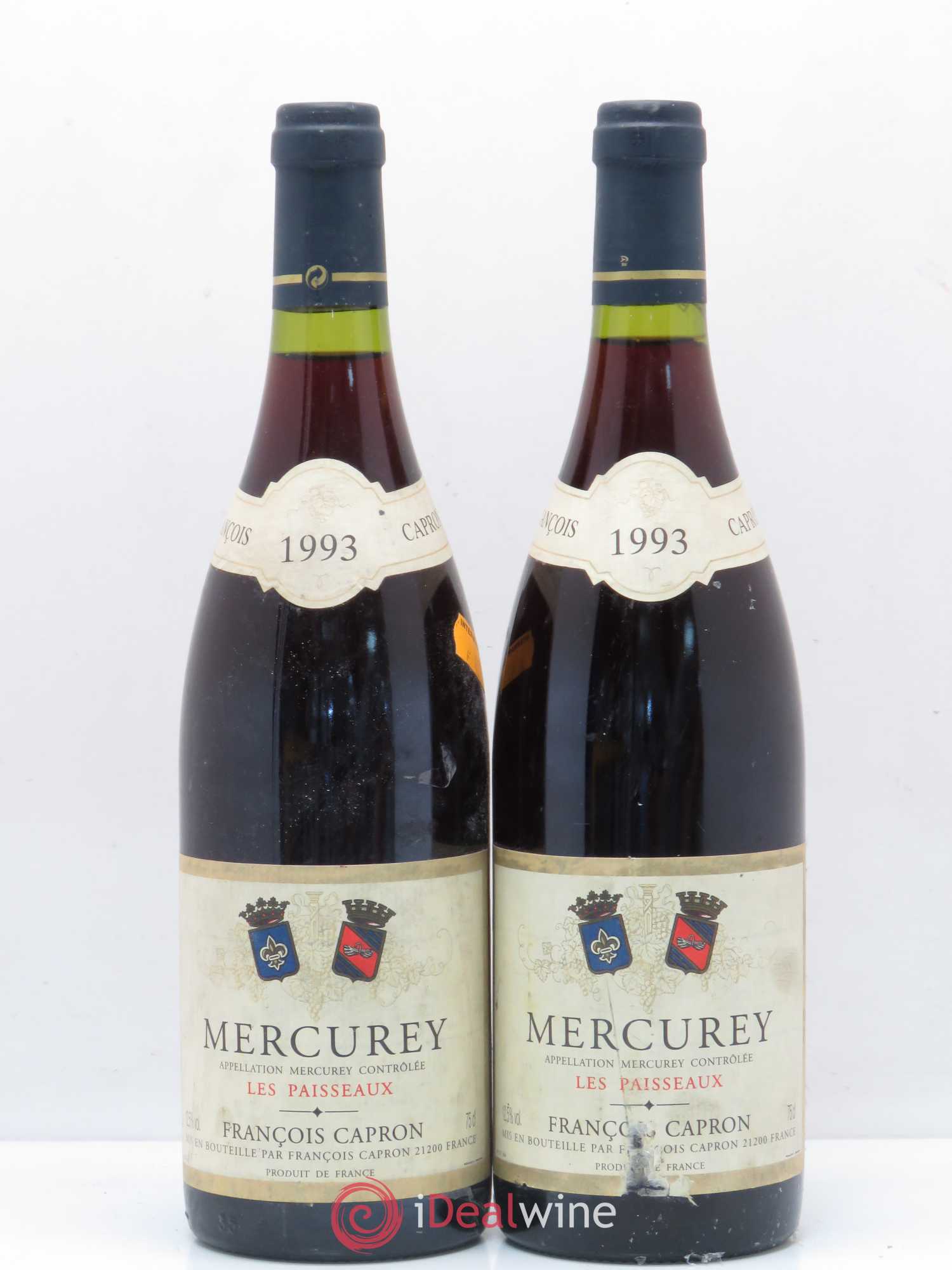 Mercurey Les Paisseaux Francois Capron 1993 - Posten von 2 Flaschen - 0