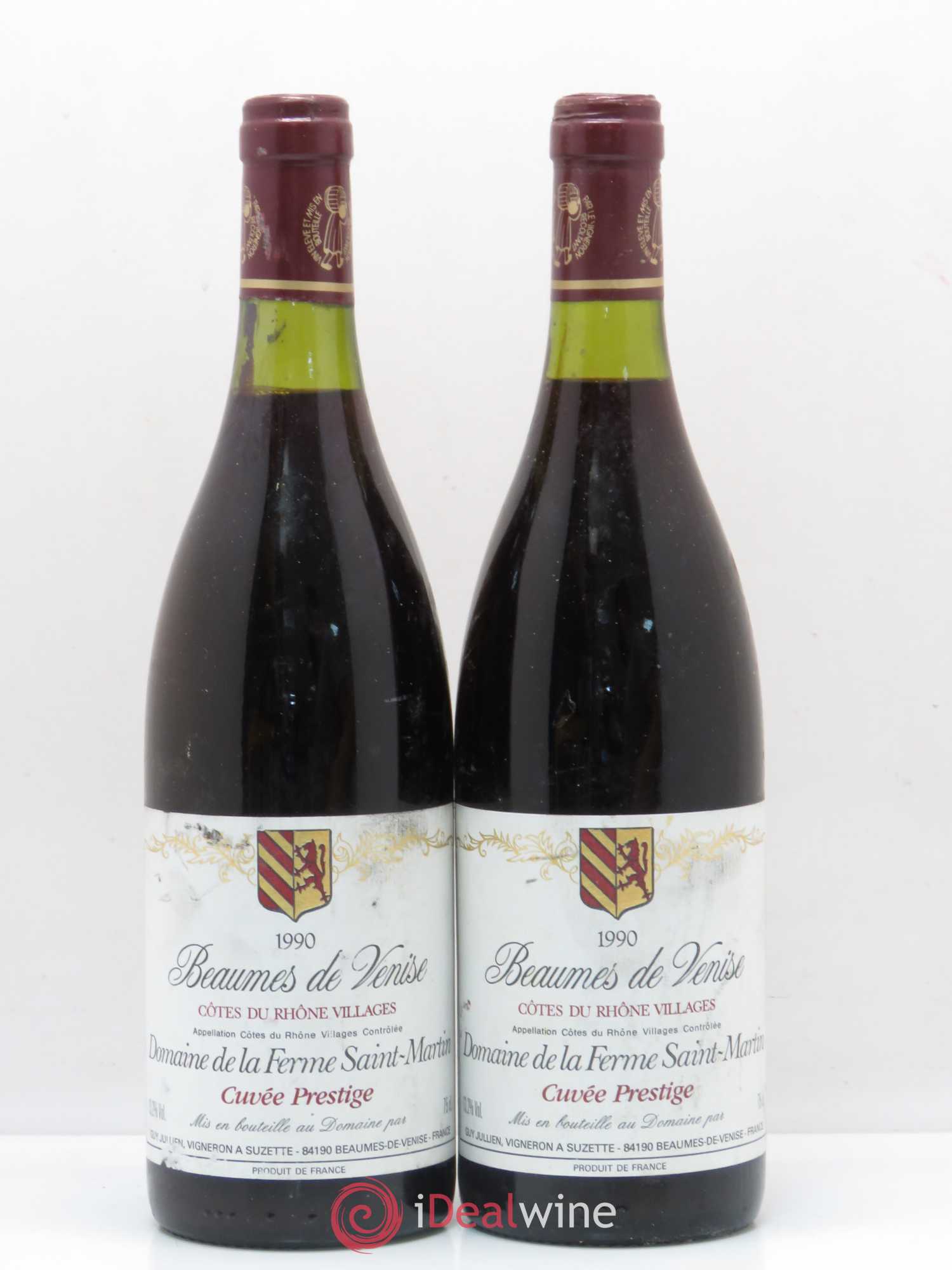 Côtes-du-Rhône Villages Beaume de Venise La Ferme Saint Martin cuvée Prestige 1990 - Posten von 2 Flaschen - 0