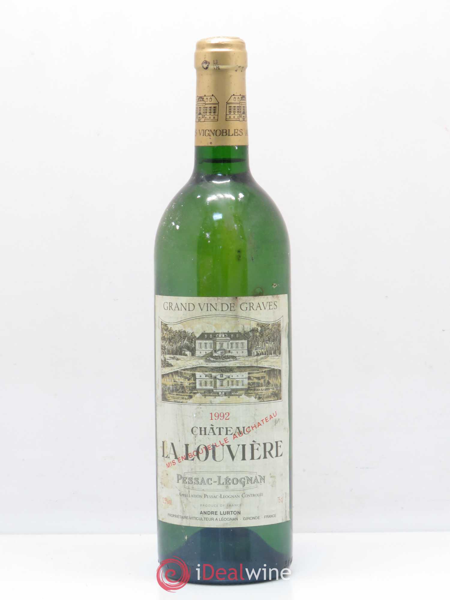 Château la Louvière 1992 - Lot de 1 bouteille - 0