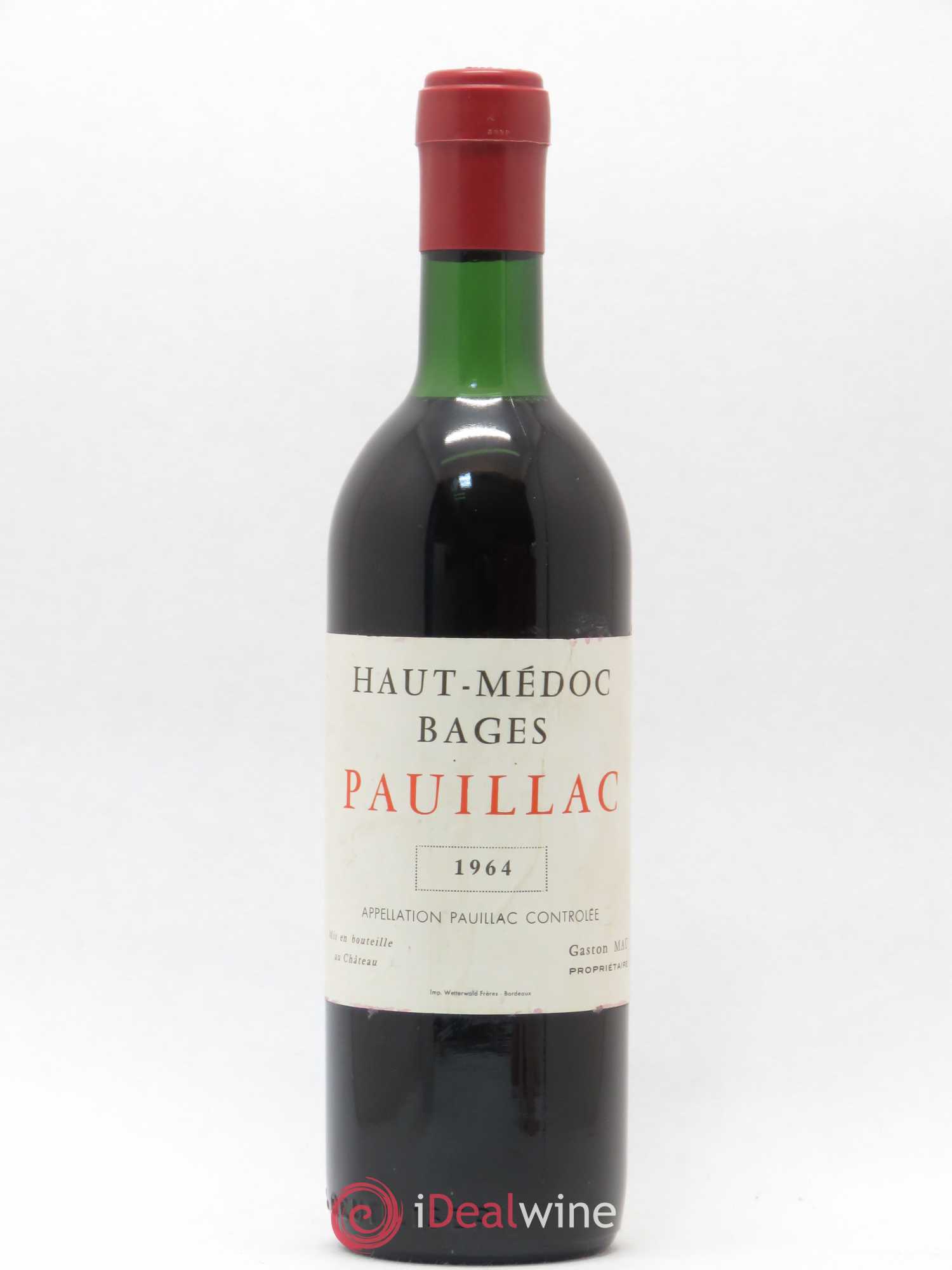 Pauillac Château Haut-Bages 1964 - Posten von 1 Flasche - 0