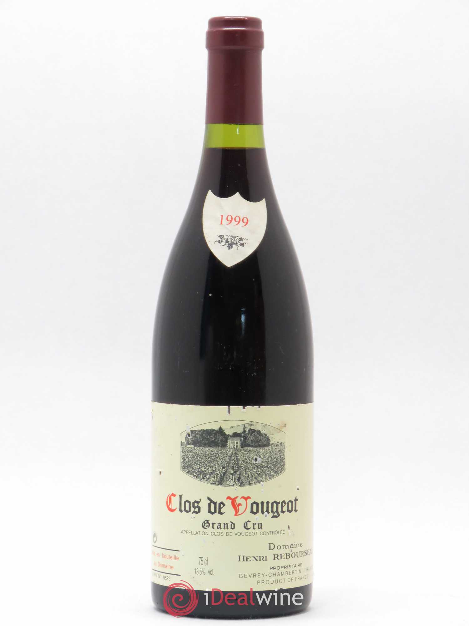 Clos de Vougeot Grand Cru Henri Rebourseau (Domaine) 1999 - Lot de 1 bouteille - 0
