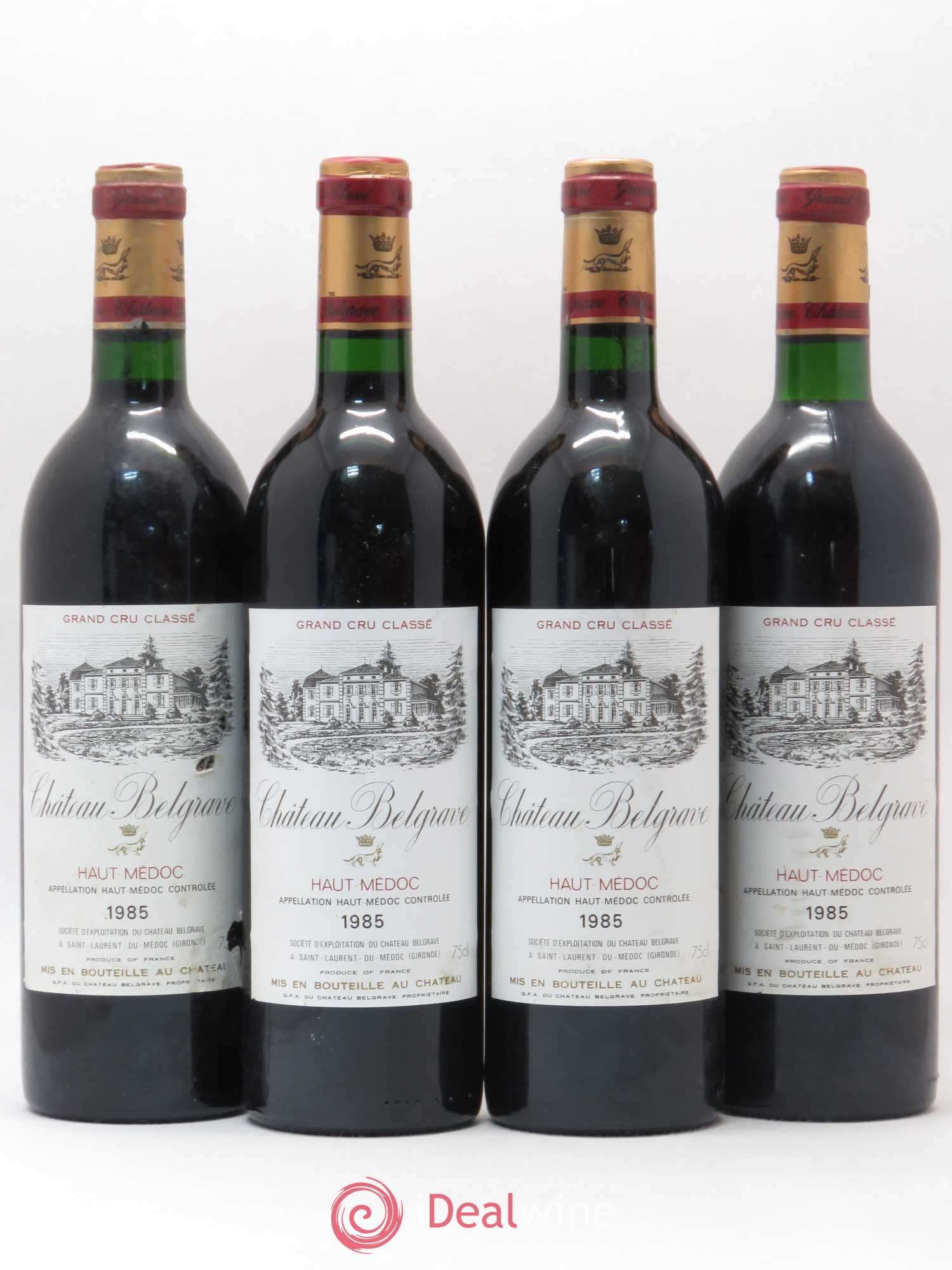 Château Belgrave 5ème Grand Cru Classé 1985 - Lot de 4 bouteilles - 0