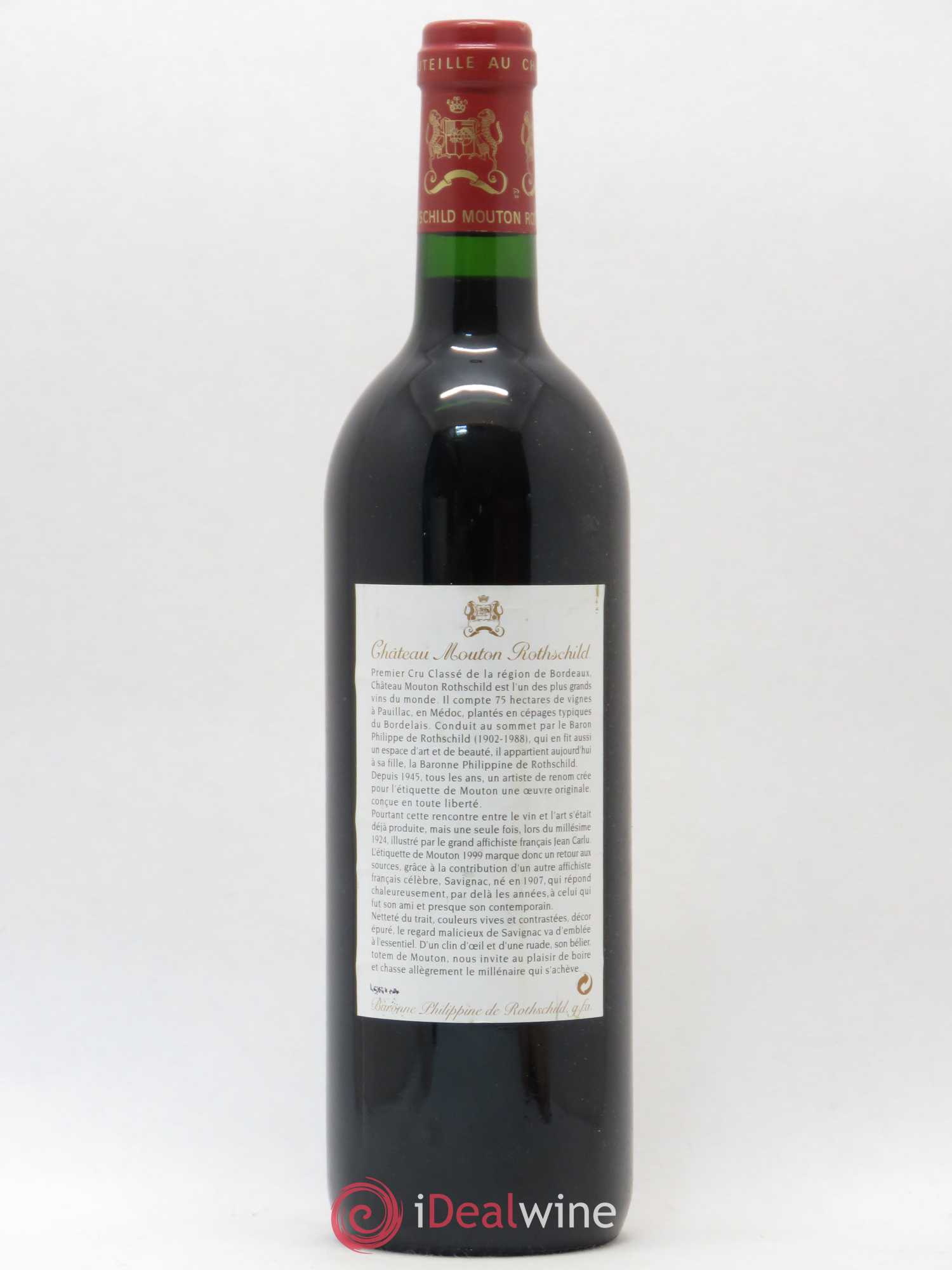 Château Mouton Rothschild 1er Grand Cru Classé 1999 - Lot de 1 bouteille - 1