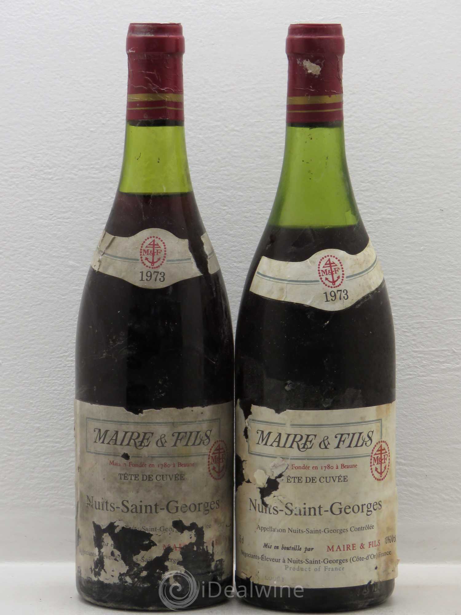 Nuits-Saint-Georges Maire & Fils Tete De Cuvée 1973 - Posten von 2 Flaschen - 0