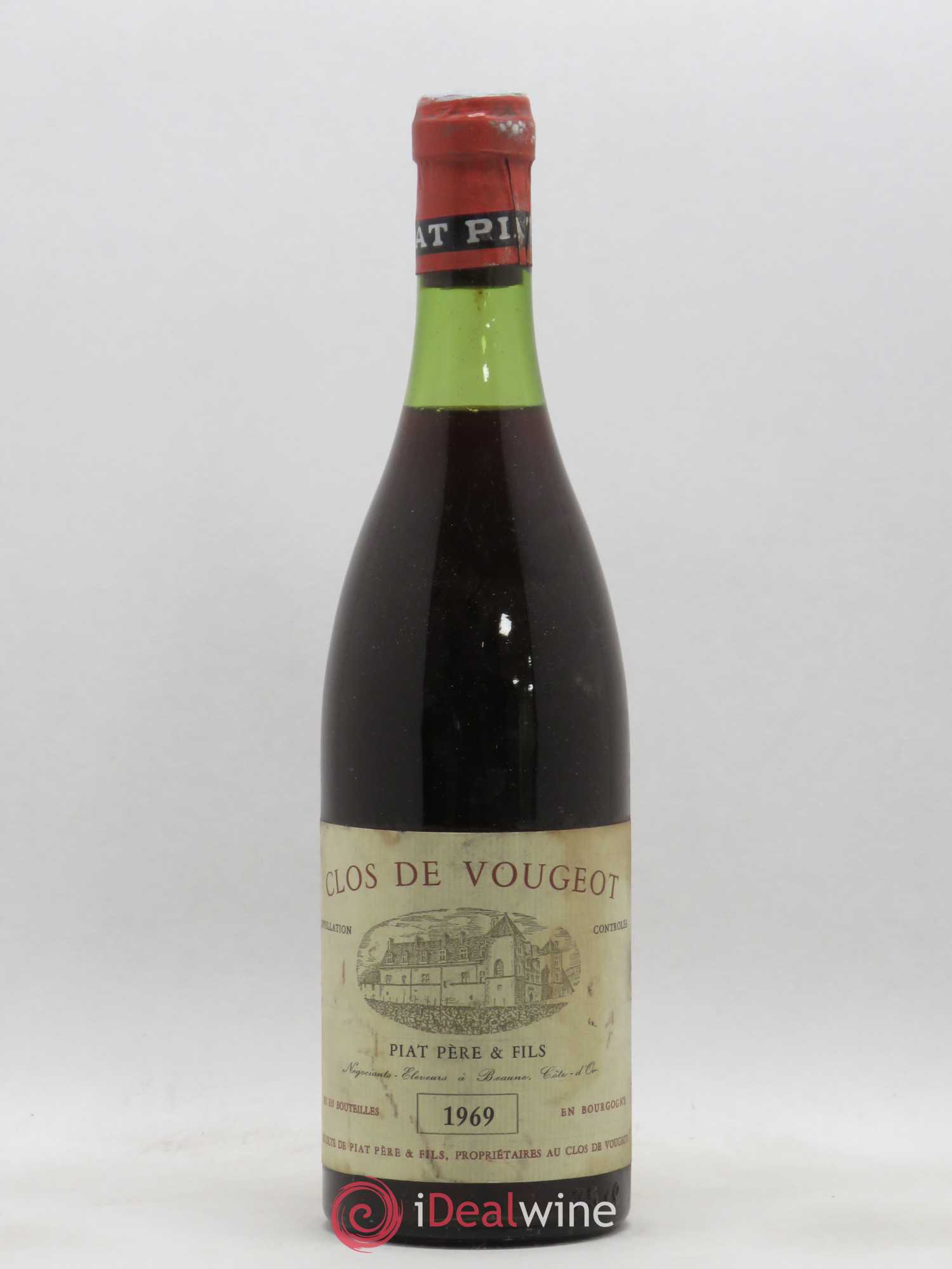 Clos de Vougeot Grand Cru Domaine Piat 1969 - Lot de 1 bouteille - 0