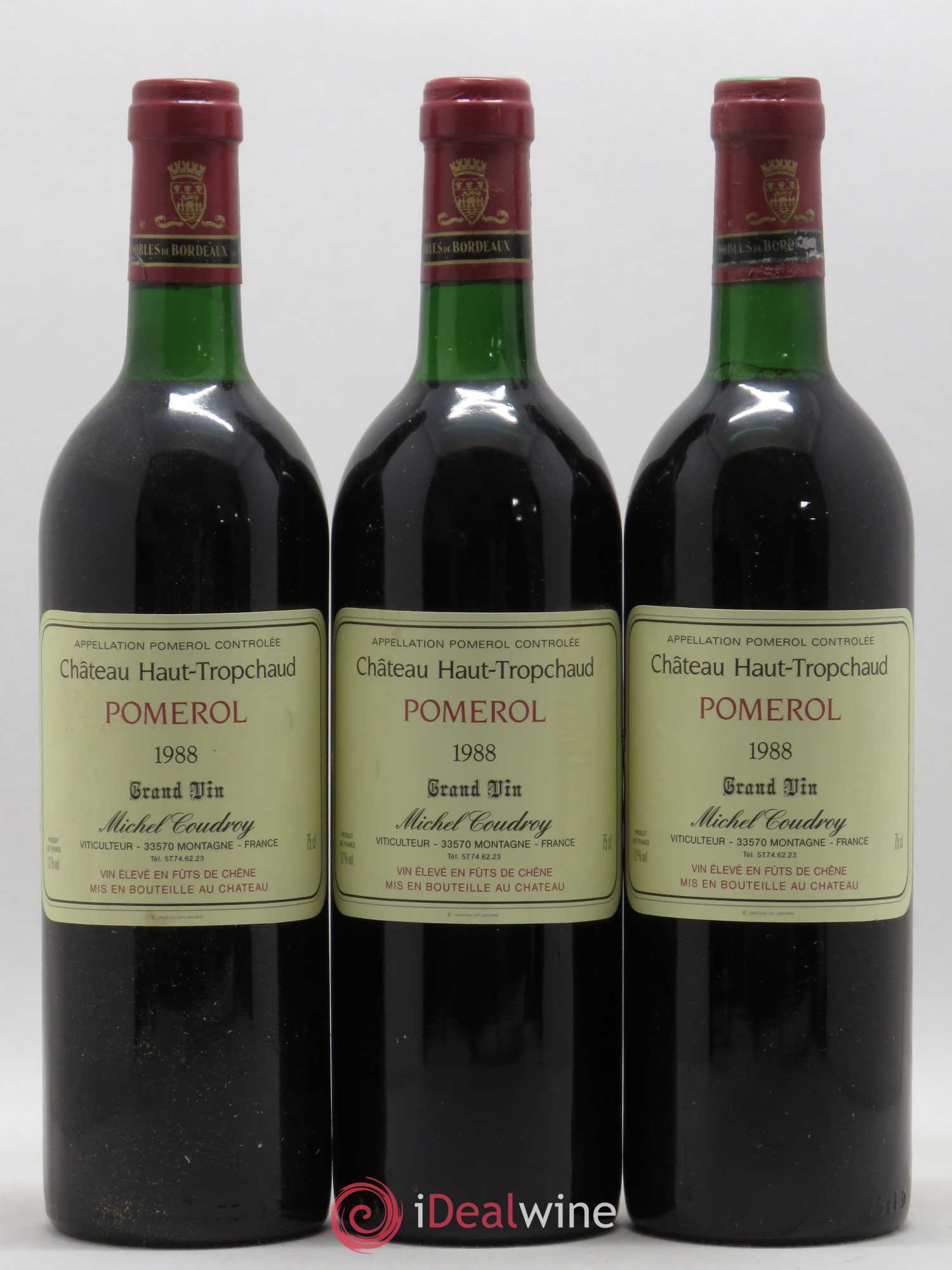 Château Haut Tropchaud 1988 - Lot de 3 bouteilles - 0