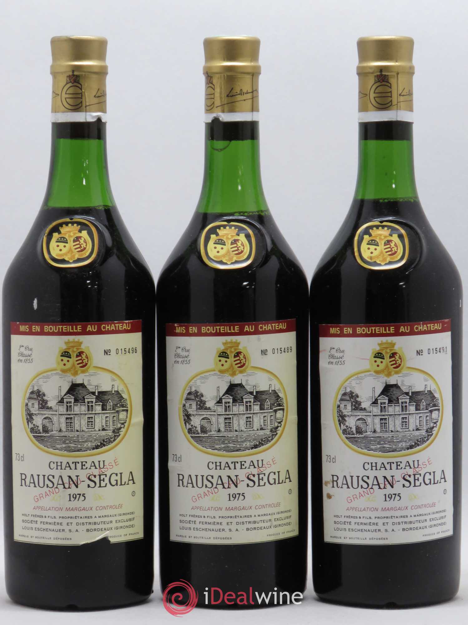 Château Rauzan Ségla Grand Cru Classé 1975 - Lot de 3 bouteilles - 0