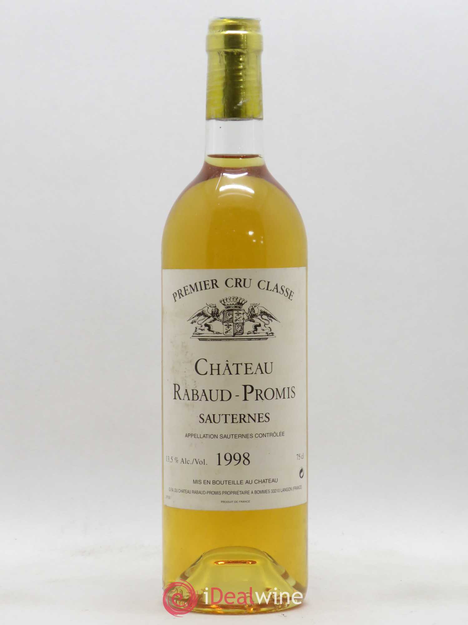Château Rabaud Promis 1er Grand Cru Classé 1998 - Posten von 1 Flasche - 0