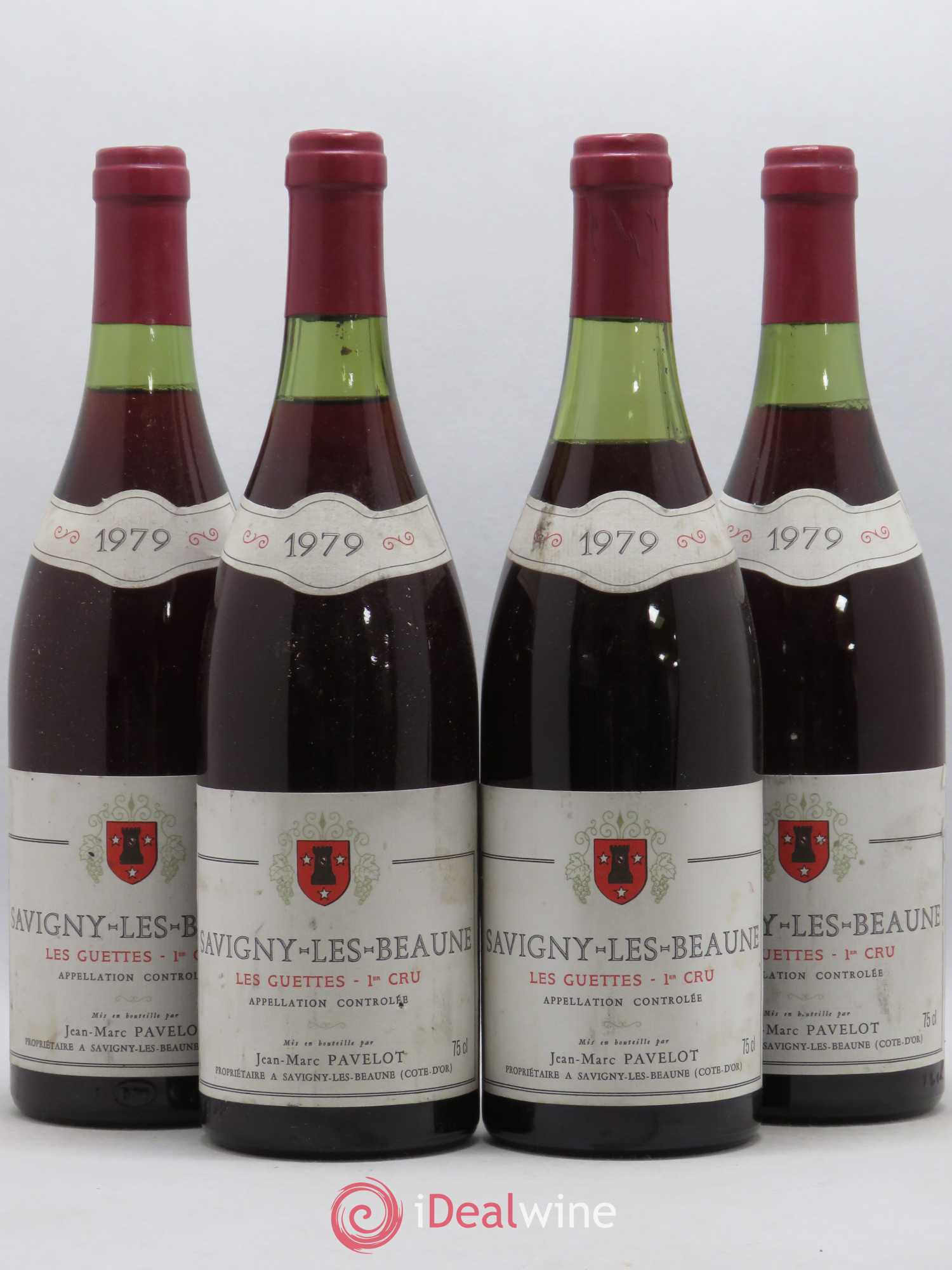 Savigny-lès-Beaune 1er Cru Les Guettes Jean-Marc Pavelot 1979 - Posten von 4 Flaschen - 0