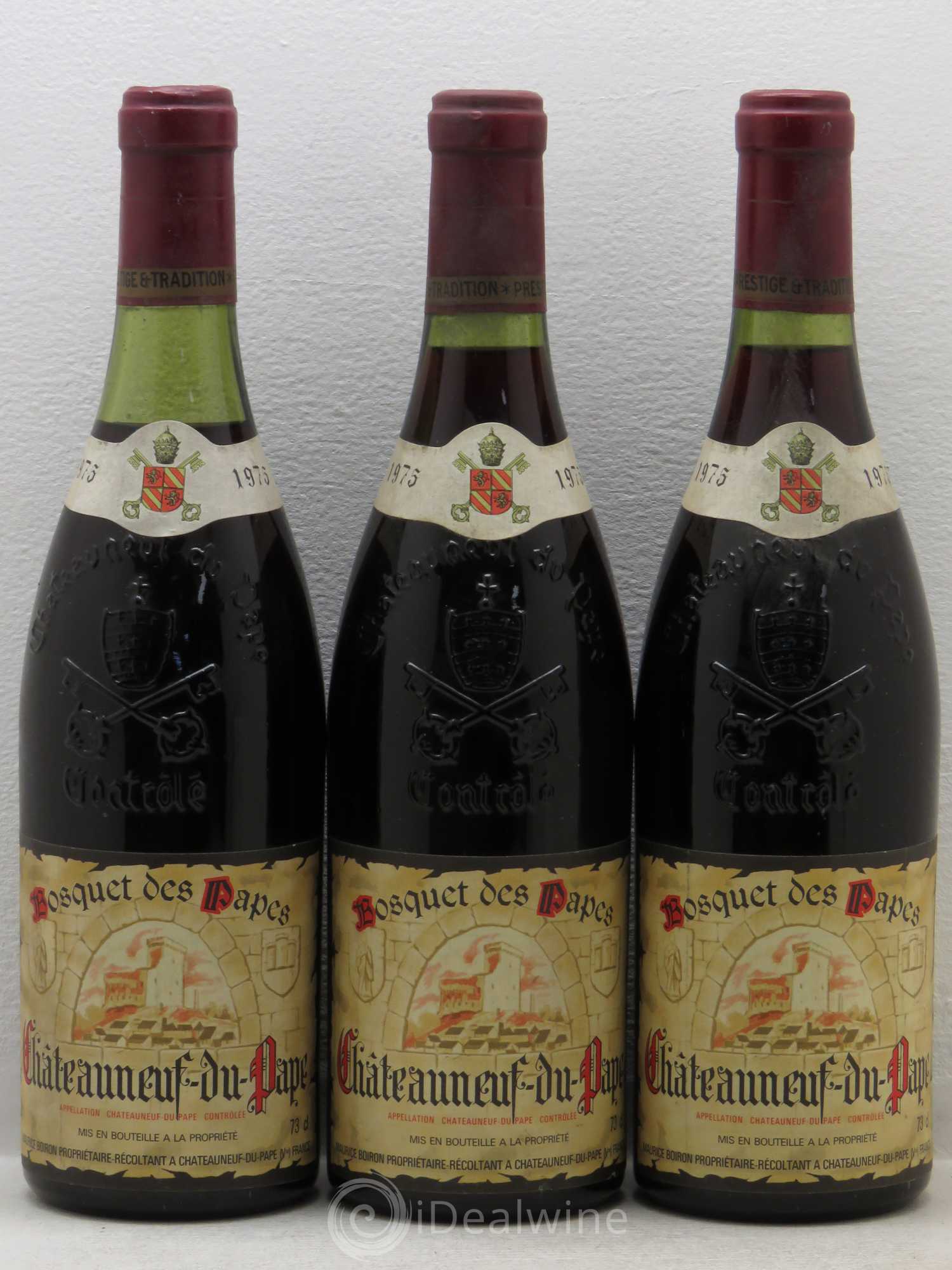 Châteauneuf-du-Pape Bosquet des Papes Maurice Boiron 1975 - Posten von 3 Flaschen - 0