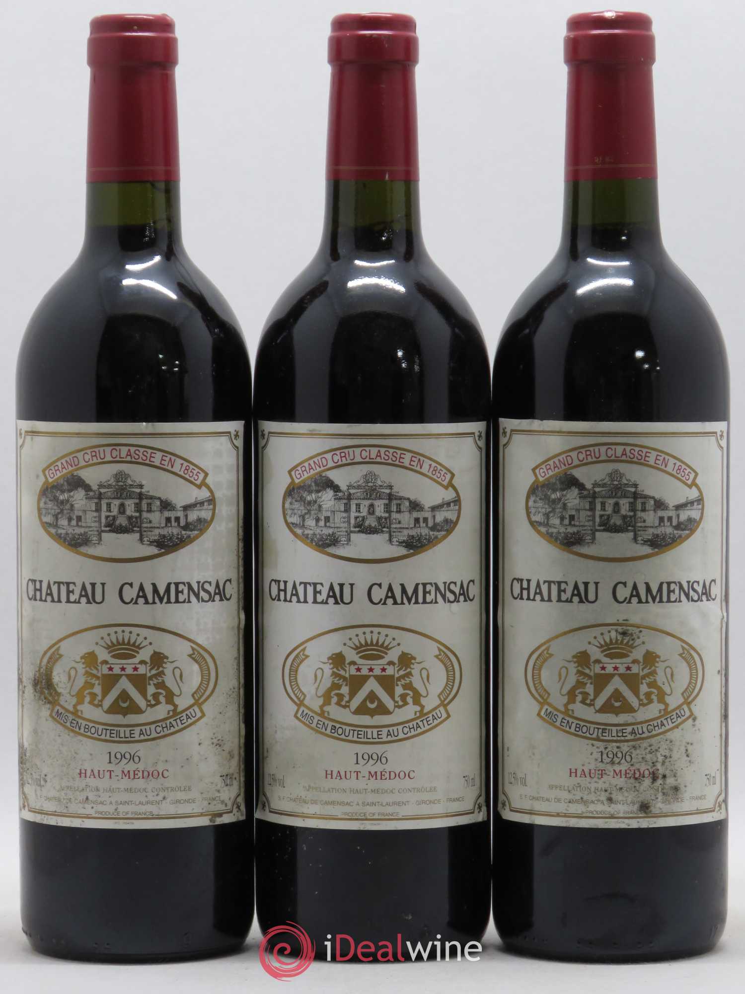 Château Camensac 5ème Grand Cru Classé 1996 - Lot de 3 bouteilles - 0