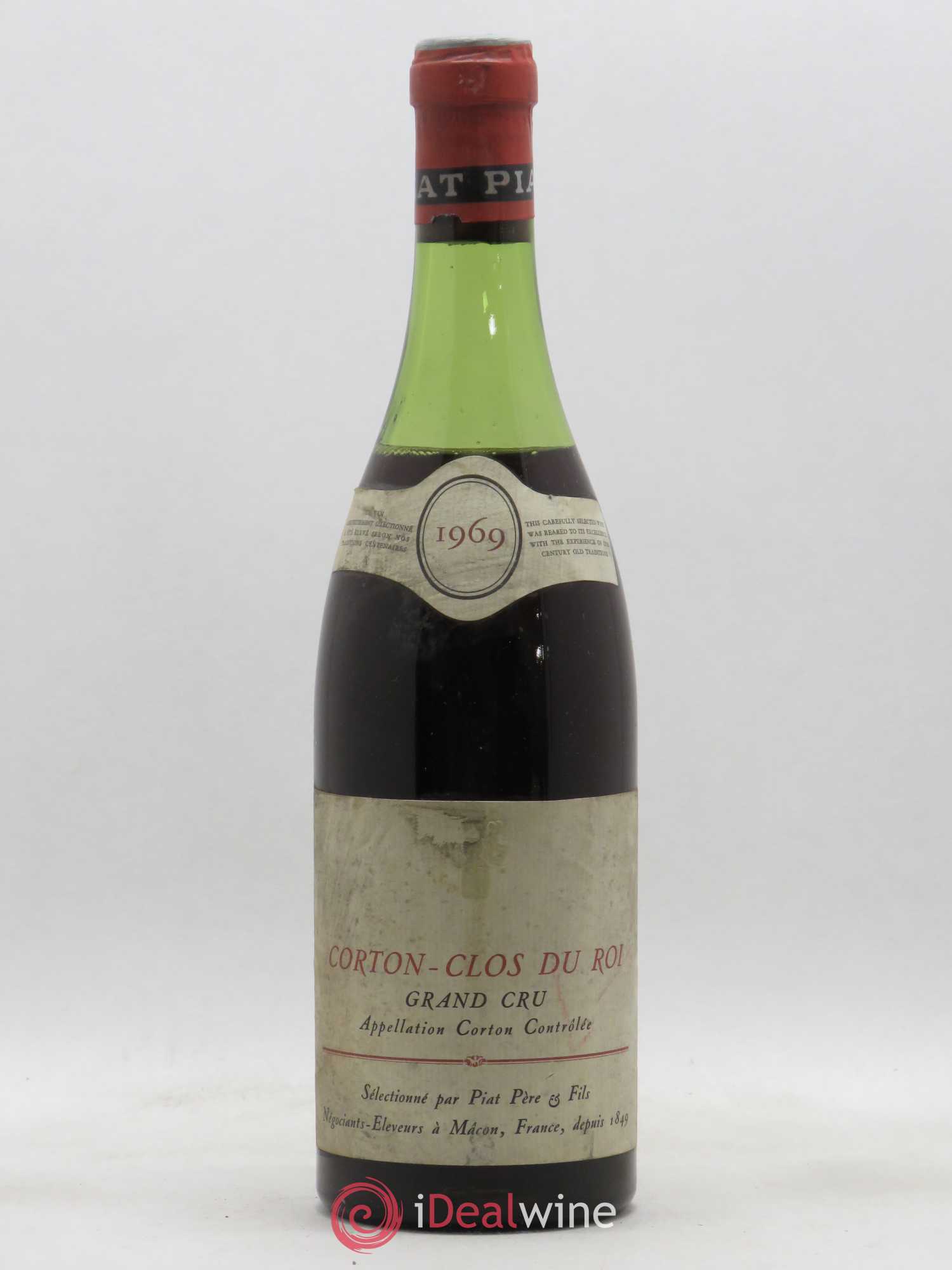 Corton Grand Cru Clos Du Roy Domaine Piat (sans prix de réserve) 1969 - Posten von 1 Flasche - 0