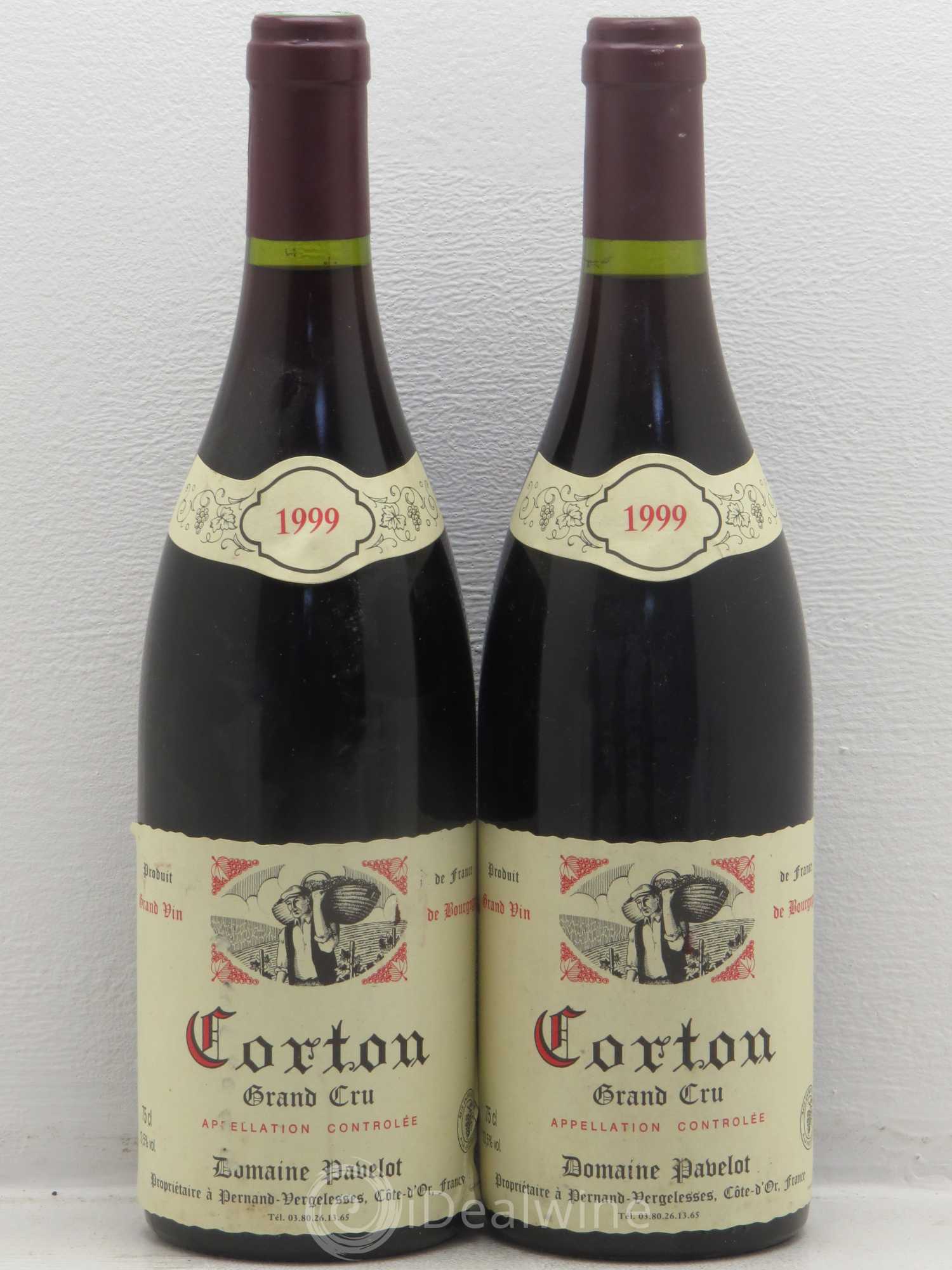 Corton Grand Cru Domaine Pavelot 1999 - Lot de 2 bouteilles - 0