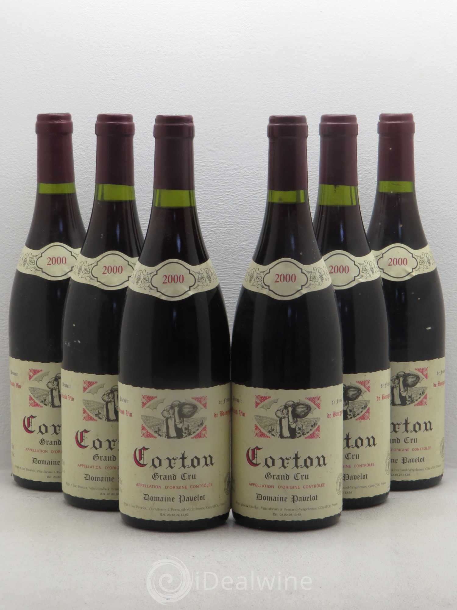 Corton Grand Cru Domaine Pavelot 2000 - Lot de 6 bouteilles - 0