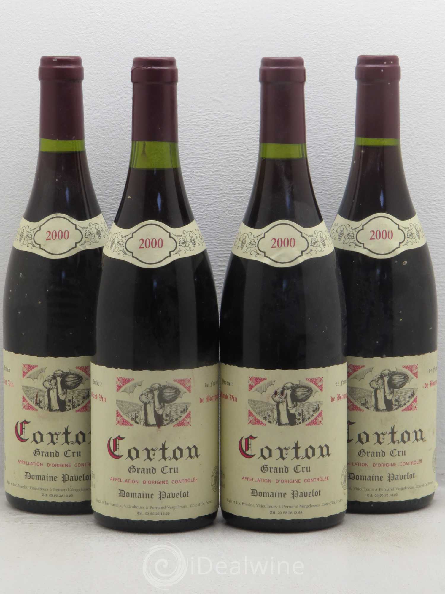 Corton Grand Cru Domaine Pavelot 2000 - Lot de 4 bouteilles - 0