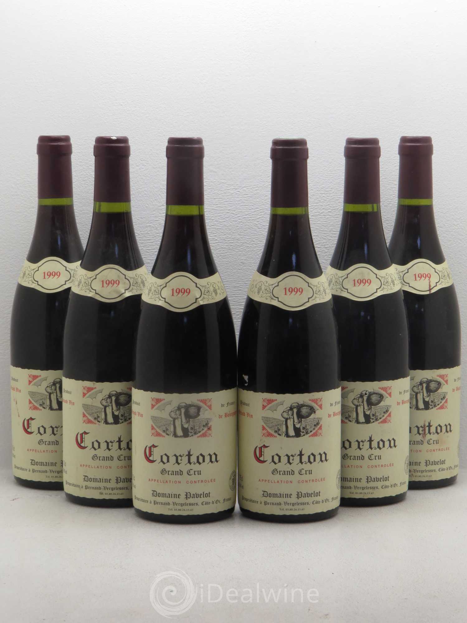 Corton Grand Cru Domaine Pavelot 1999 - Lot de 6 bouteilles - 0