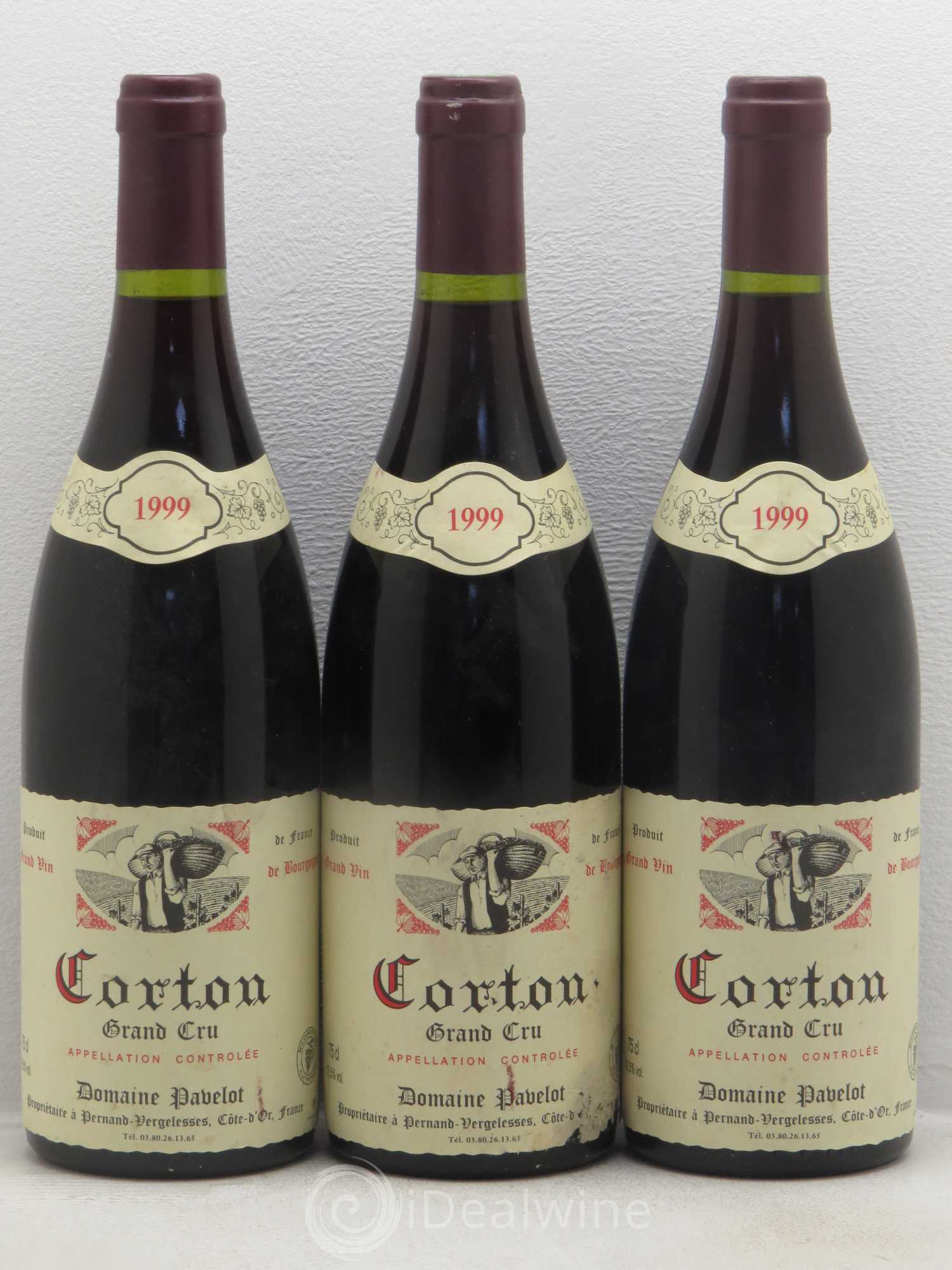 Corton Grand Cru Domaine Pavelot 1999 - Lot de 3 bouteilles - 0