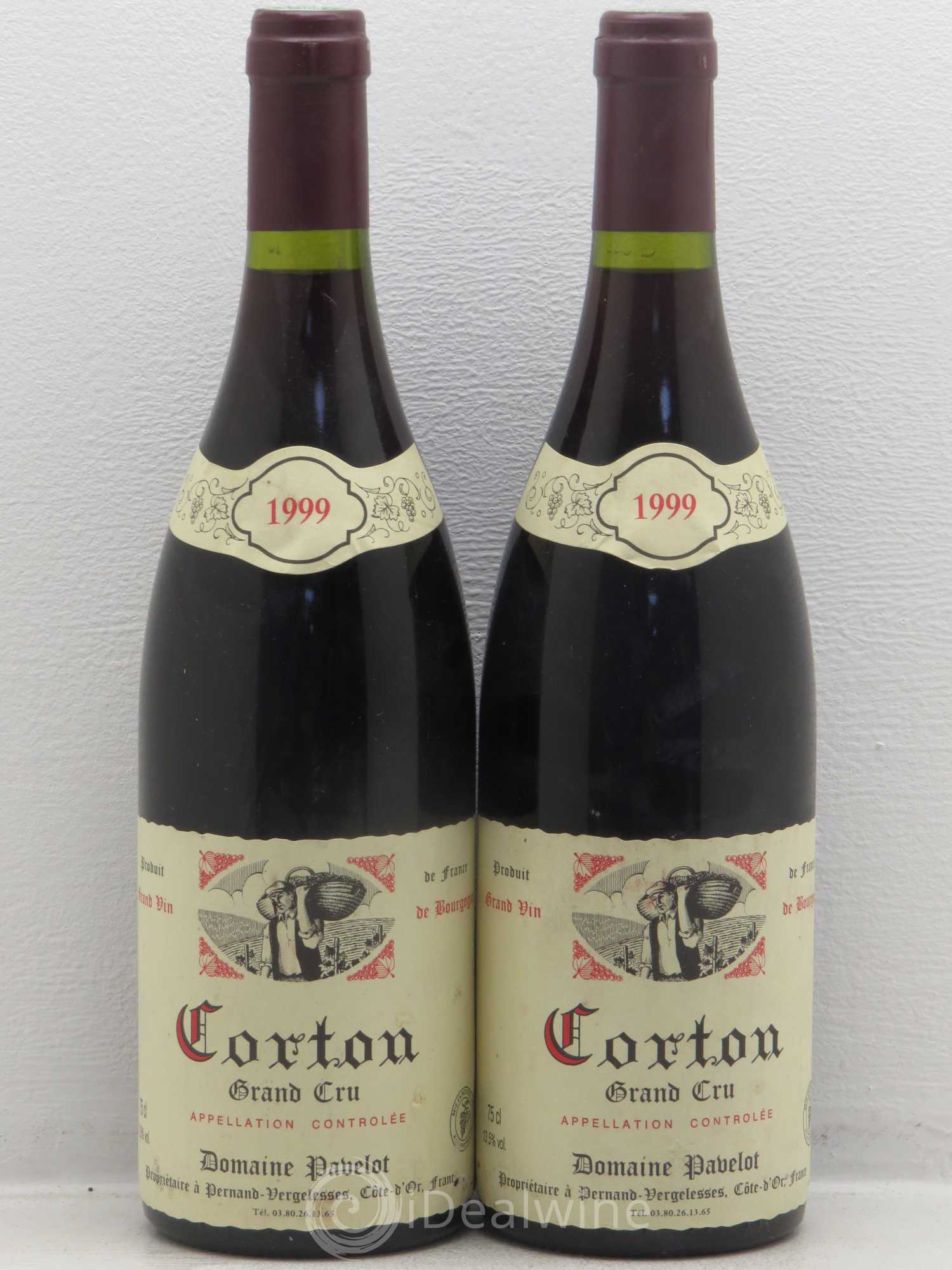 Corton Grand Cru Domaine Pavelot 1999 - Lot de 2 bouteilles - 0