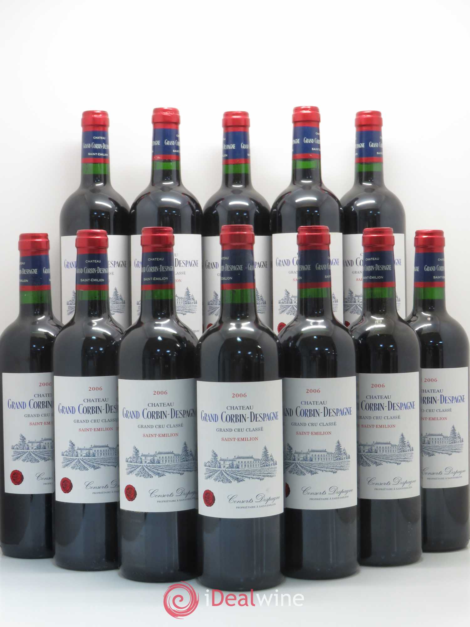 Château Grand Corbin Despagne Grand Cru Classé 2006 - Lot de 12 bouteilles - 0