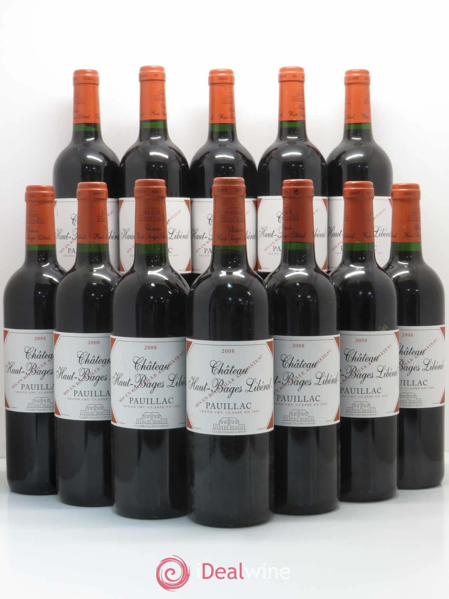 Château Haut Bages Libéral 5ème Grand Cru Classé 2008 - Lot de 12 bouteilles - 0