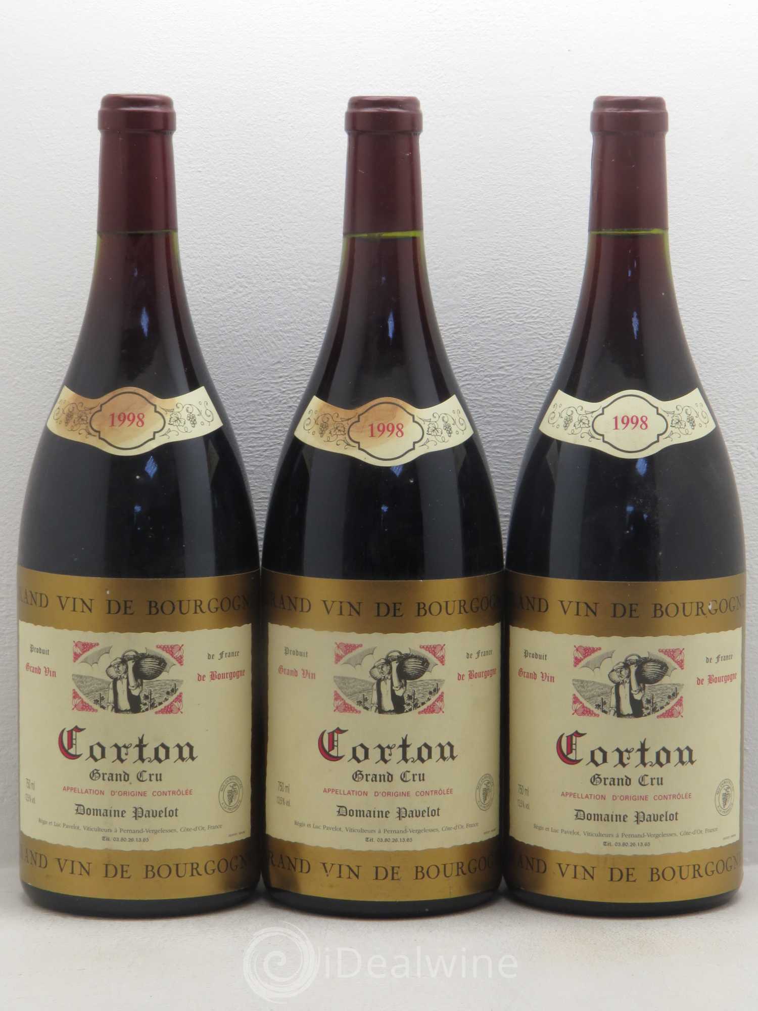 Corton Grand Cru Domaine Pavelot 1998 - Lot de 3 magnums - 0