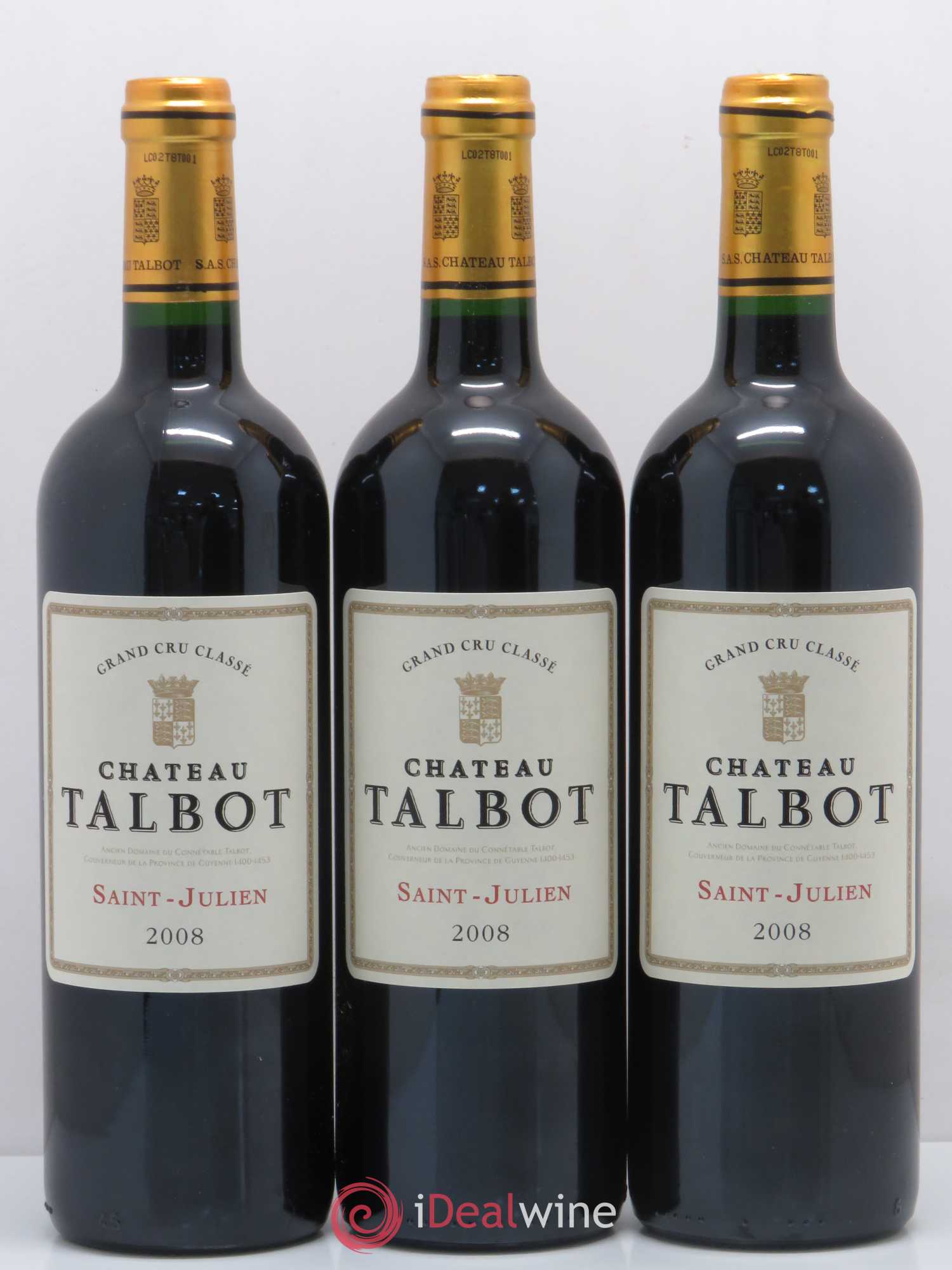 Château Talbot 4ème Grand Cru Classé 2008 - Lot de 12 bouteilles - 2