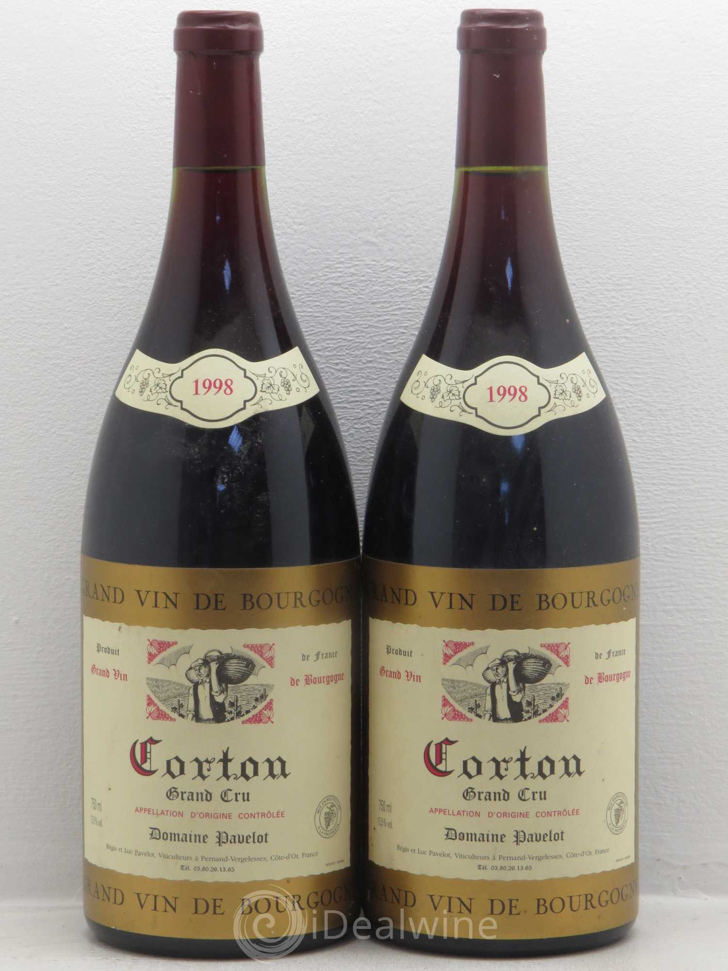 Corton Grand Cru Domaine Pavelot 1998 - Lot de 2 magnums - 0