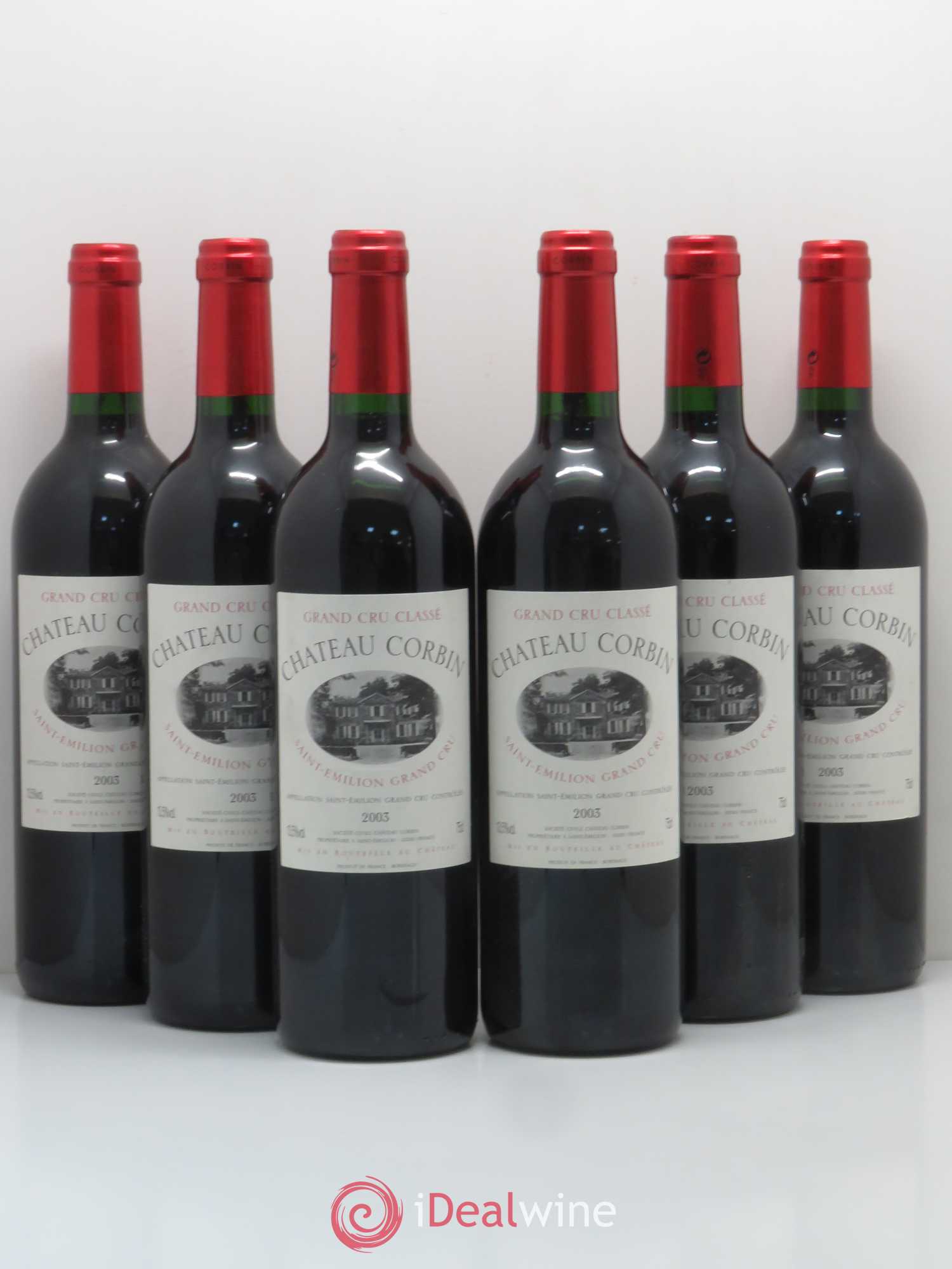 Château Corbin Grand Cru Classé 2003 - Lot de 6 bouteilles - 0