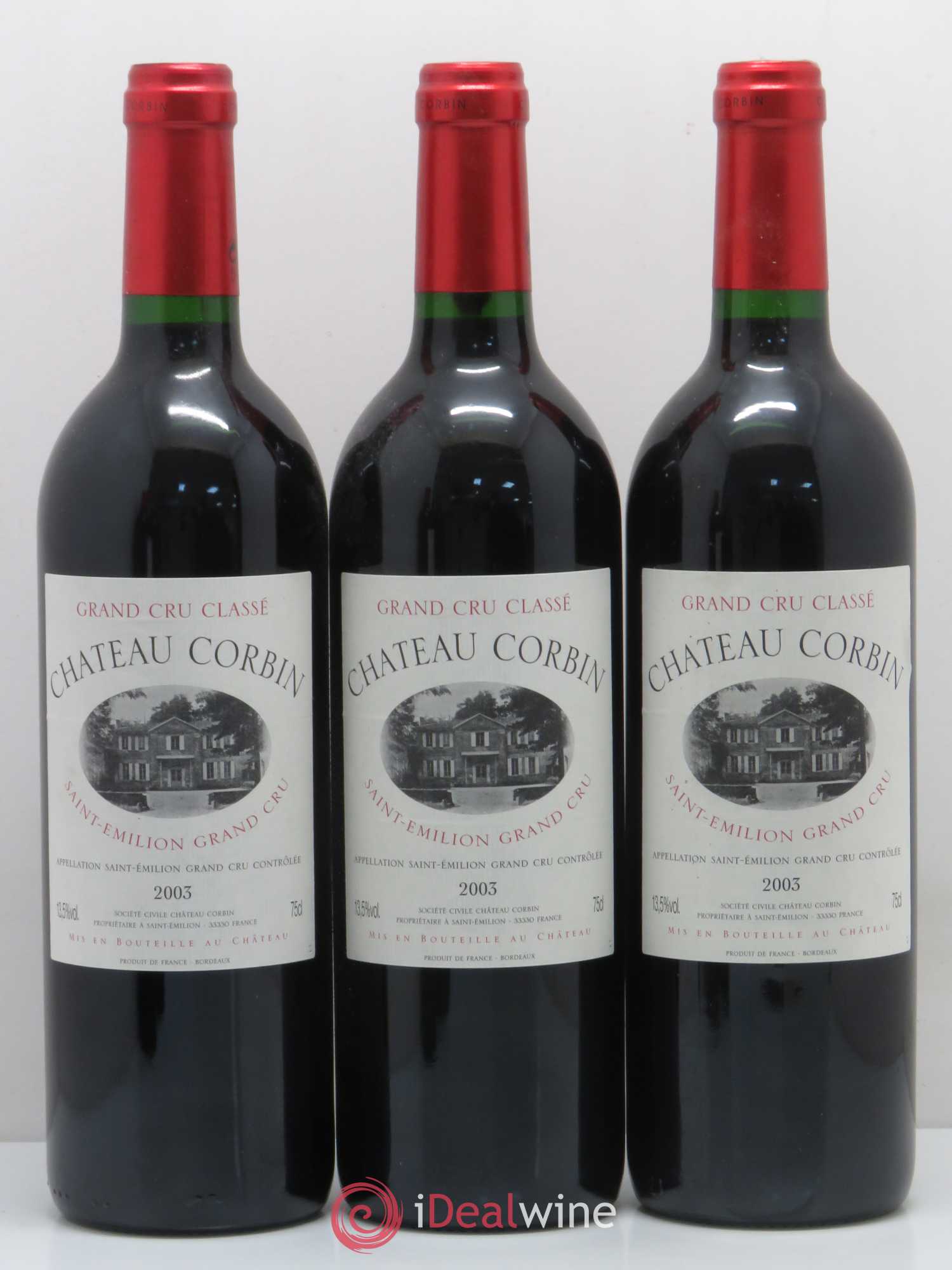 Château Corbin Grand Cru Classé 2003 - Lot de 5 bouteilles - 1