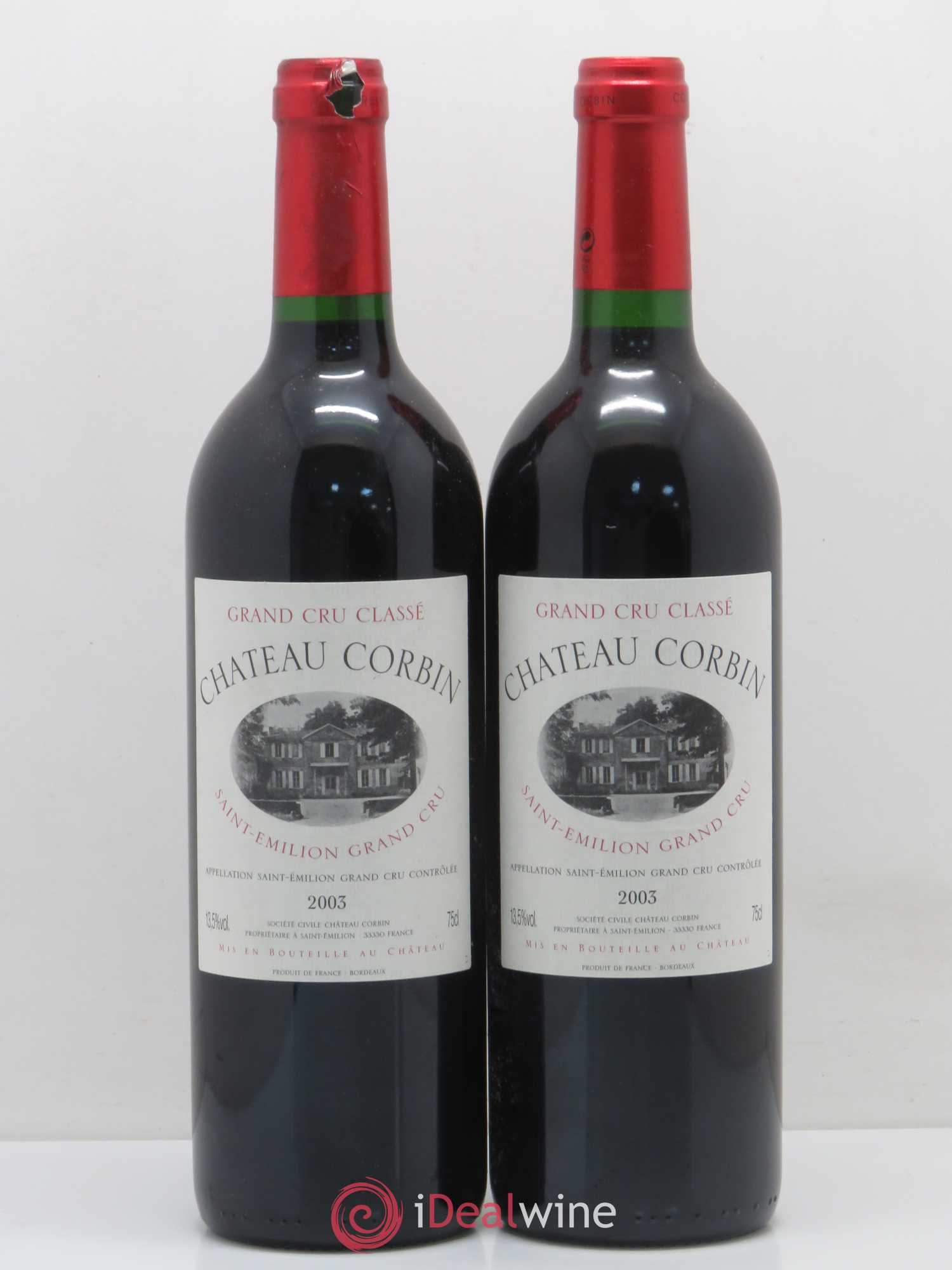 Château Corbin Grand Cru Classé 2003 - Lot de 5 bouteilles - 2