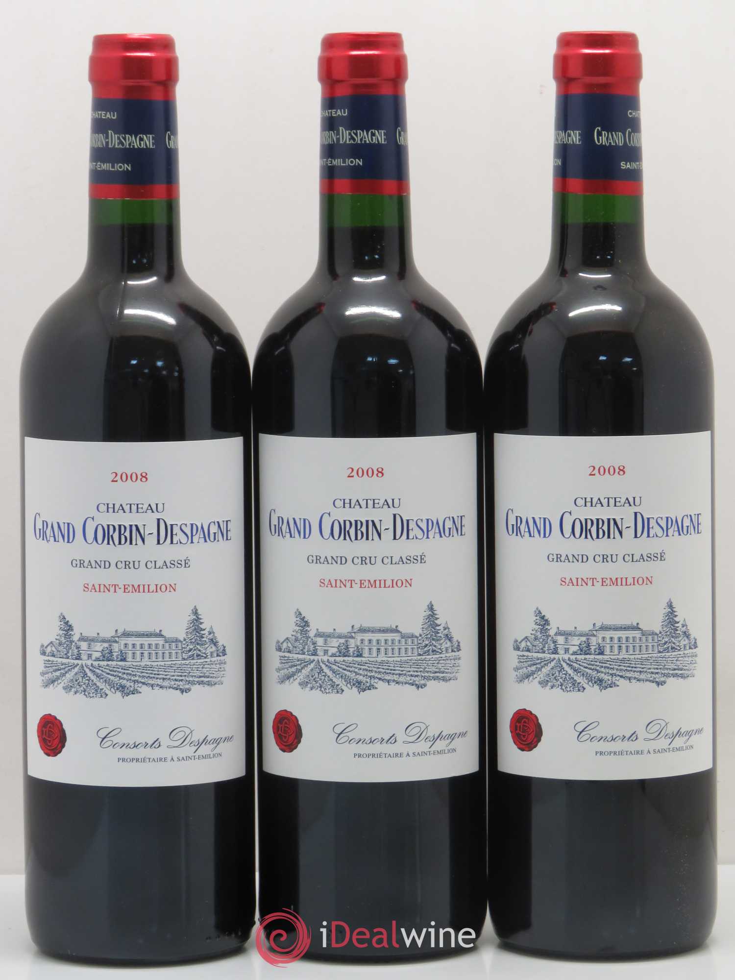 Château Grand Corbin Despagne Grand Cru Classé 2008 - Lot de 12 bouteilles - 1
