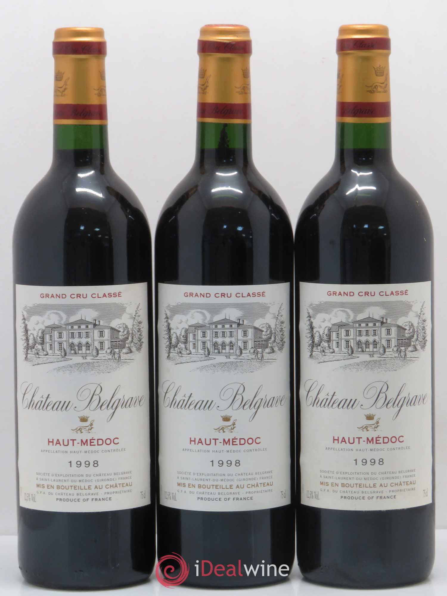 Château Belgrave 5ème Grand Cru Classé 1998 - Lot de 12 bouteilles - 1